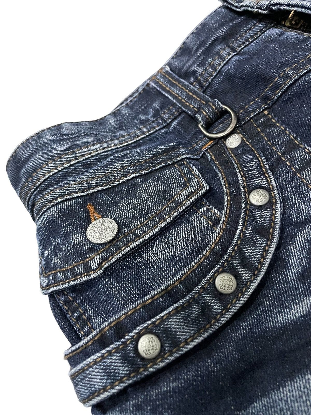 Hysteric Glamour × Nicole Club Nicole Club Ezyme Laser Wash Claw Mark Studded Jeans Size US 30 / EU 46 - 8 Thumbnail
