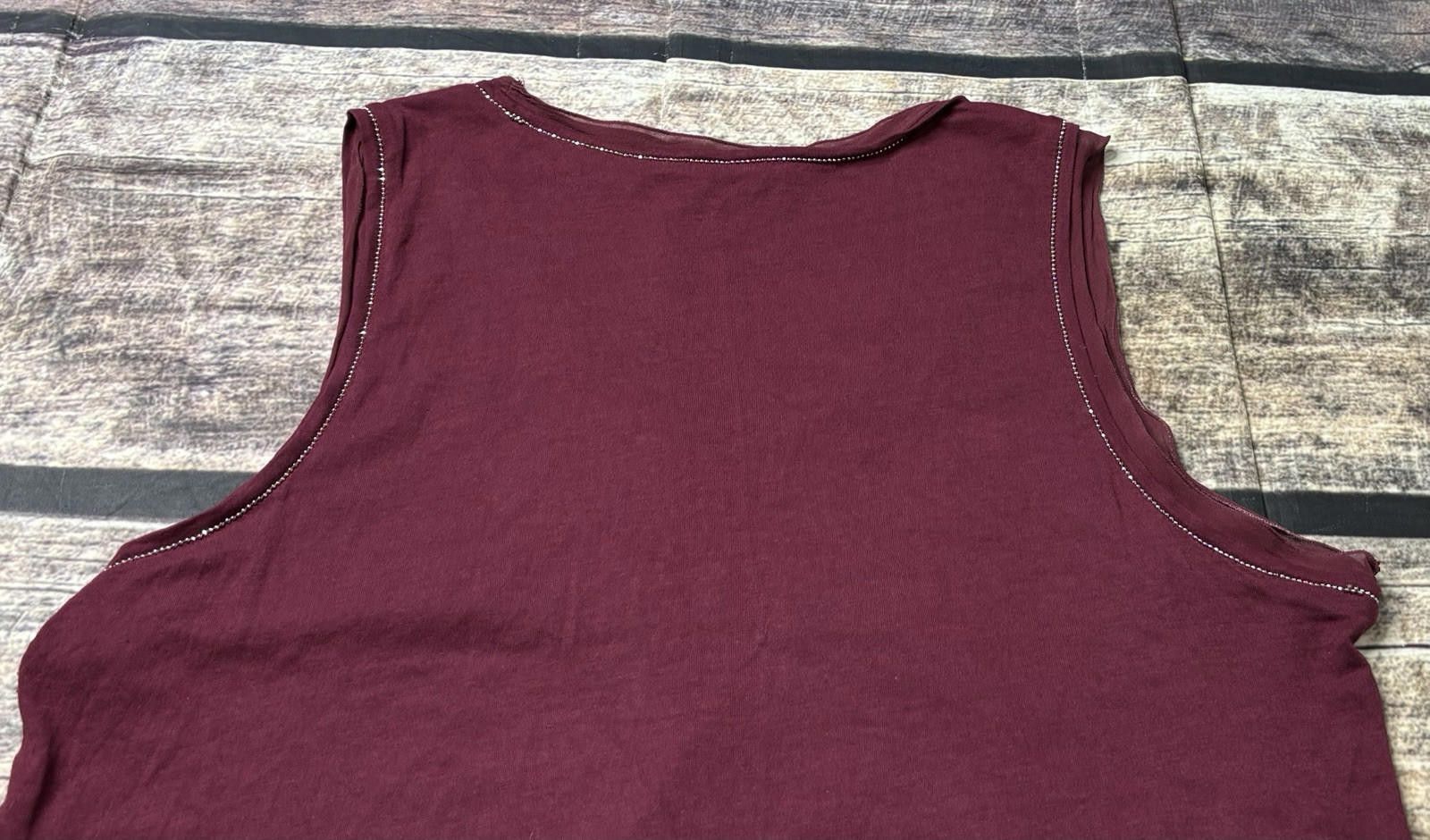 J. Jill J Jill Tank Top Women's Large Petite Ruched Beaded Silk Trim Size L / US 10 / IT 46 - 6 Thumbnail