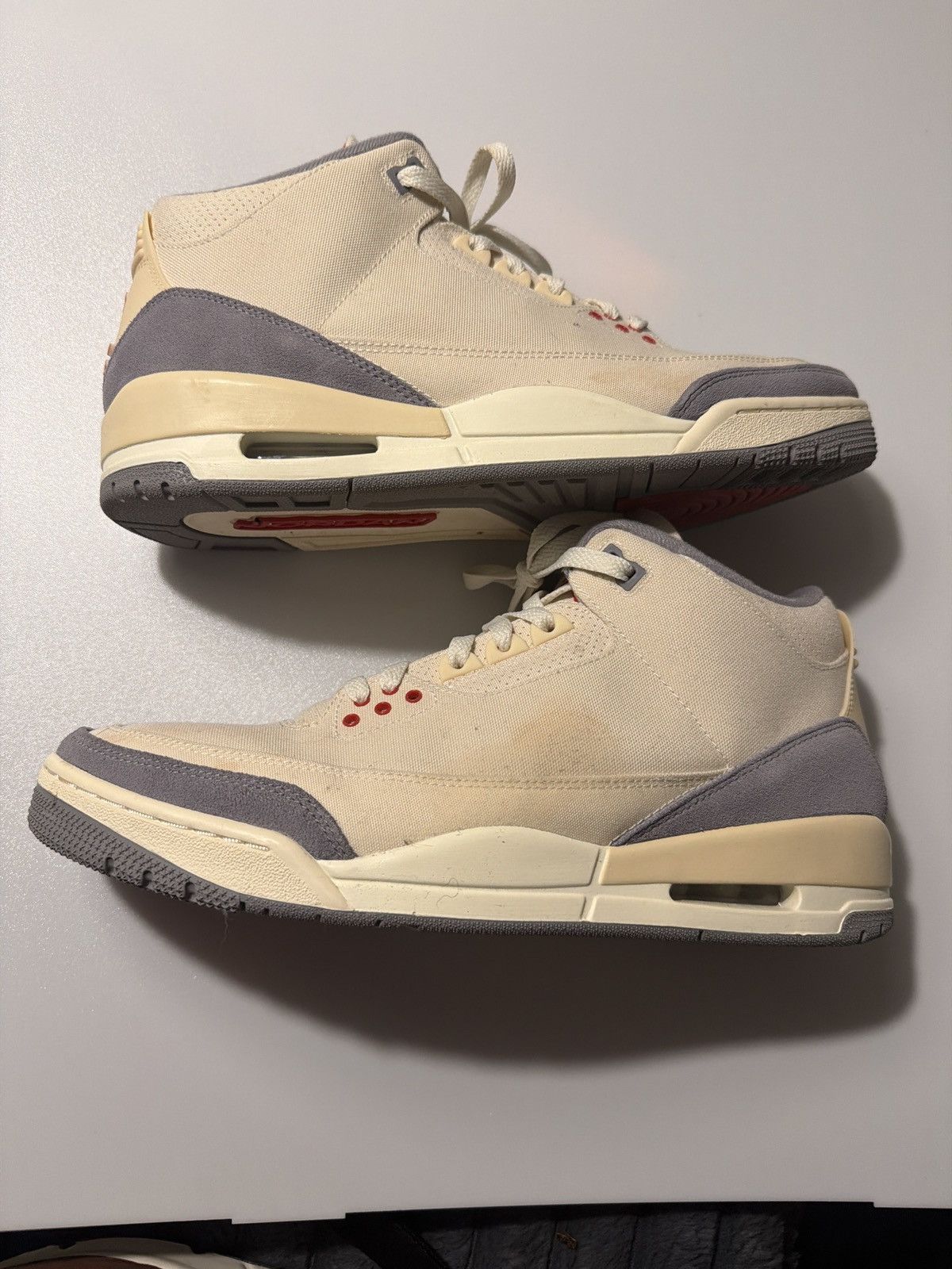 Jordan Brand Air Jordan 3 Canvas – Cream/Grey – Size 11.5 w/ Box Size US 11.5 / EU 44-45 - 2 Thumbnail