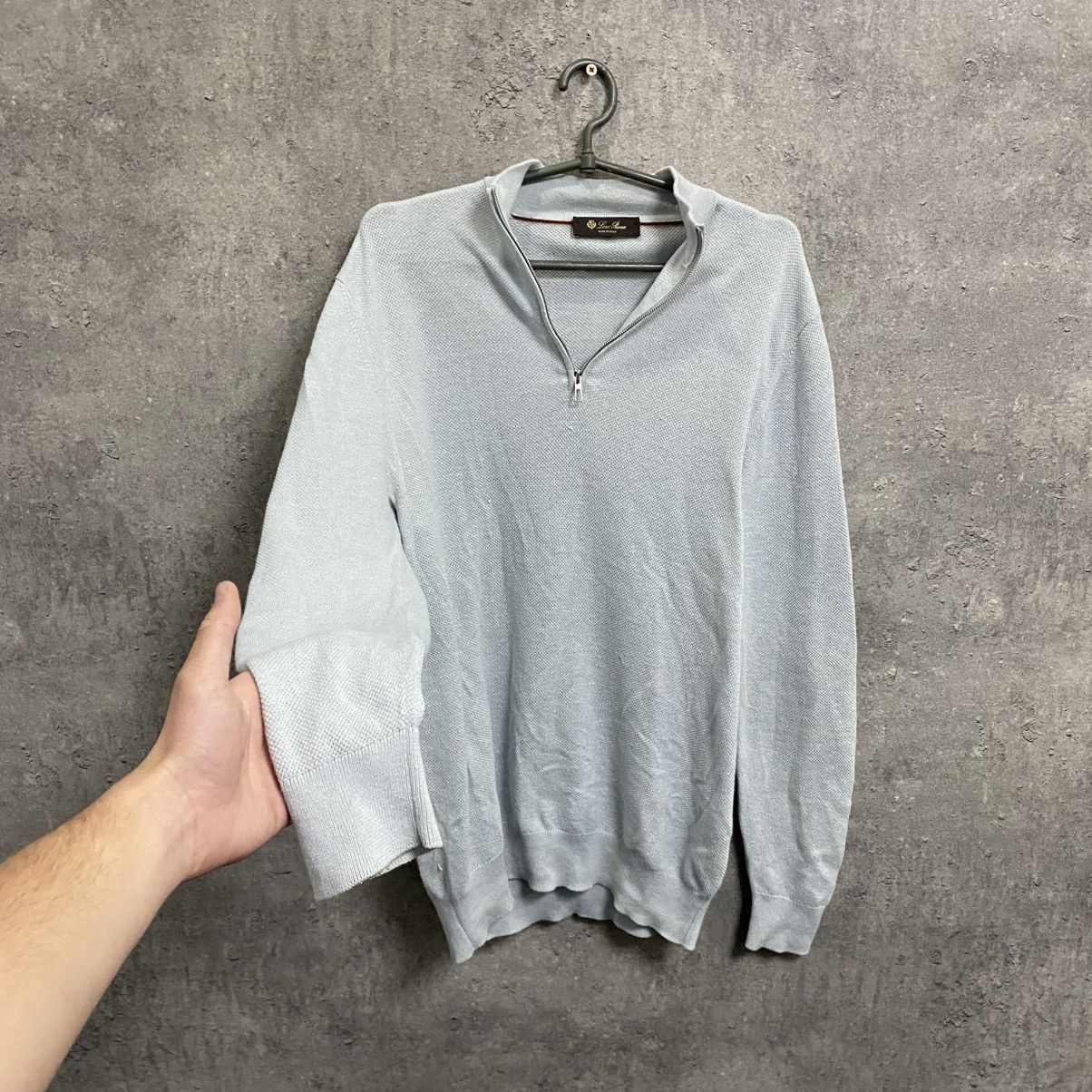 Loro Piana Loro Piana Cotton Quarter Zip Sweater Jumper Size US L / EU 52-54 / 3 - 2 Thumbnail