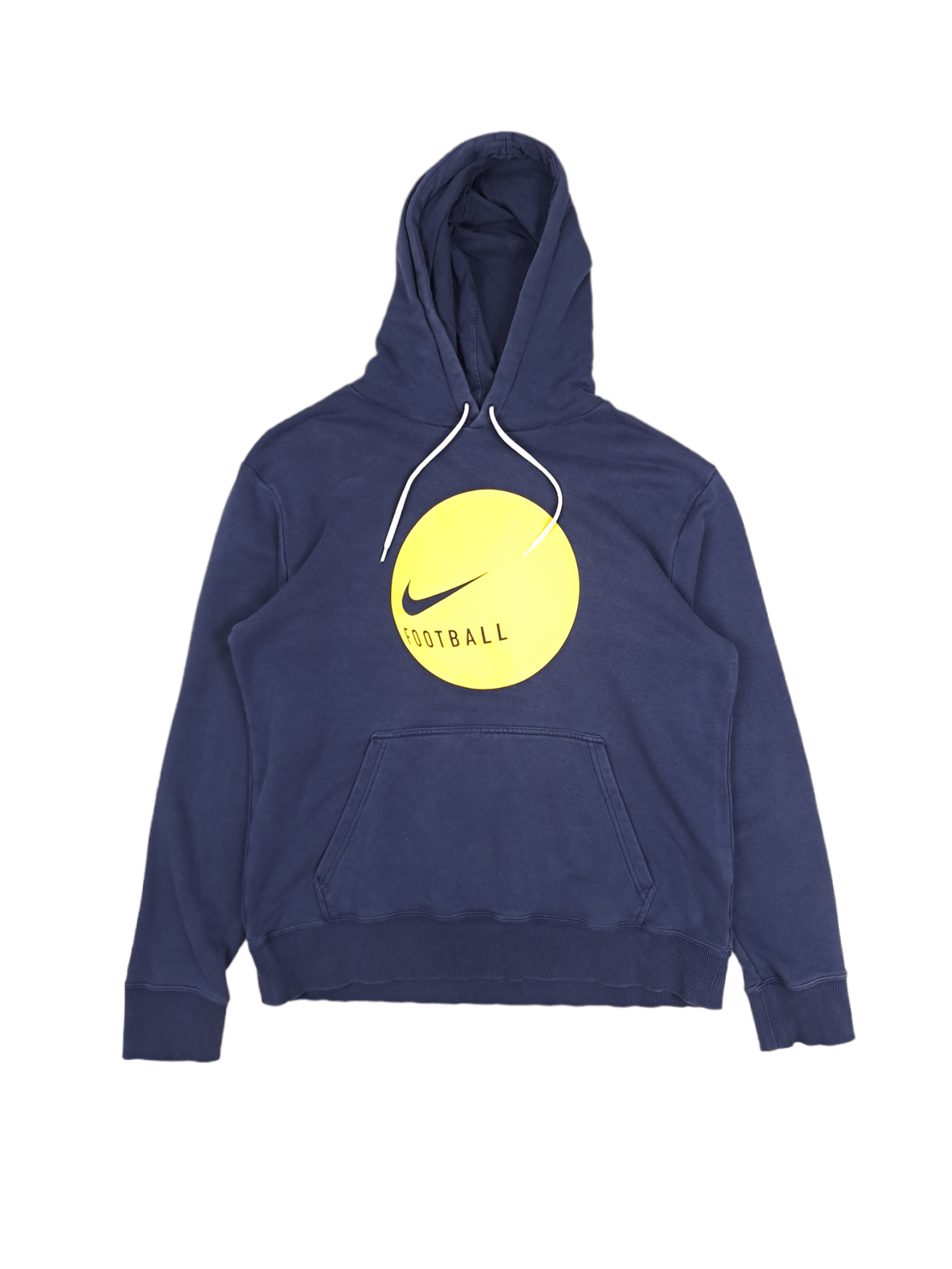 Nike × Vintage 💎 Vintage Nike Football Swoosh Logo Navy Hoodie Sweatshirt Size US L / EU 52-54 / 3 - 1 Thumbnail