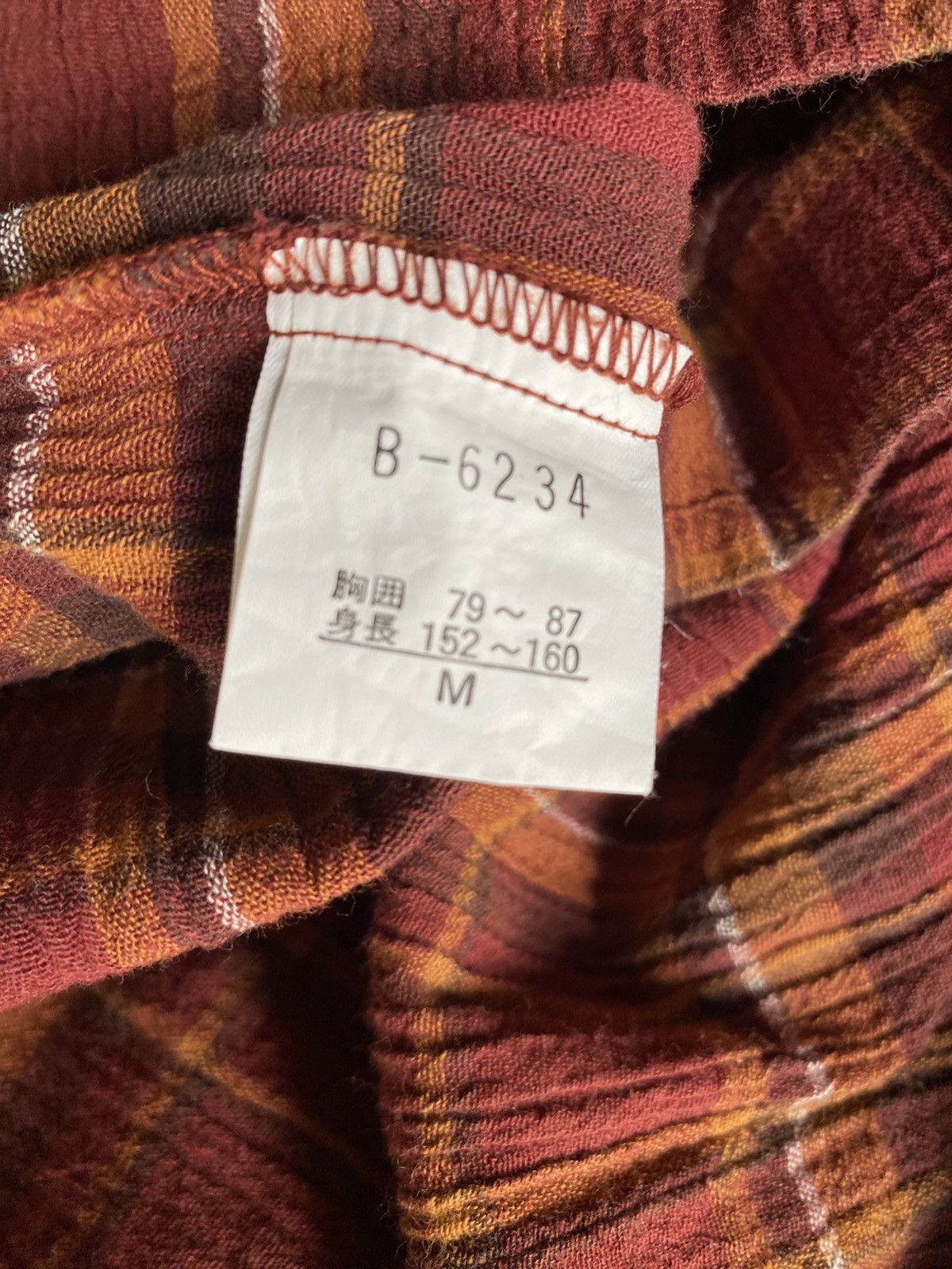 Japanese Brand Effets Plaid Tie-Neck Top Size M / US 6-8 / IT 42-44 - 4 Thumbnail