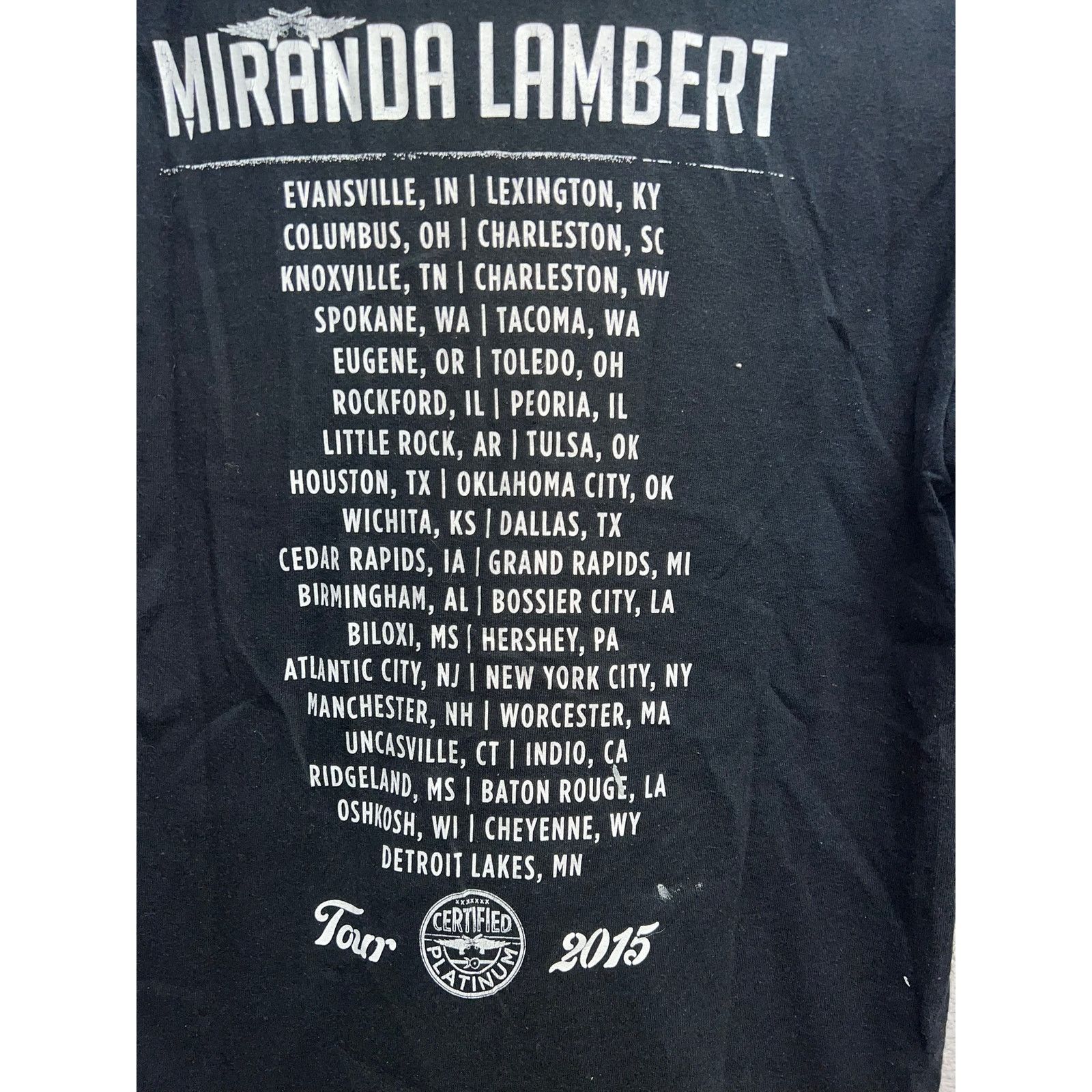 Gildan Womens Miranda Lambert Shirt Certified Tour 2015 Tee Top S Size S / US 4 / IT 40 - 8 Thumbnail