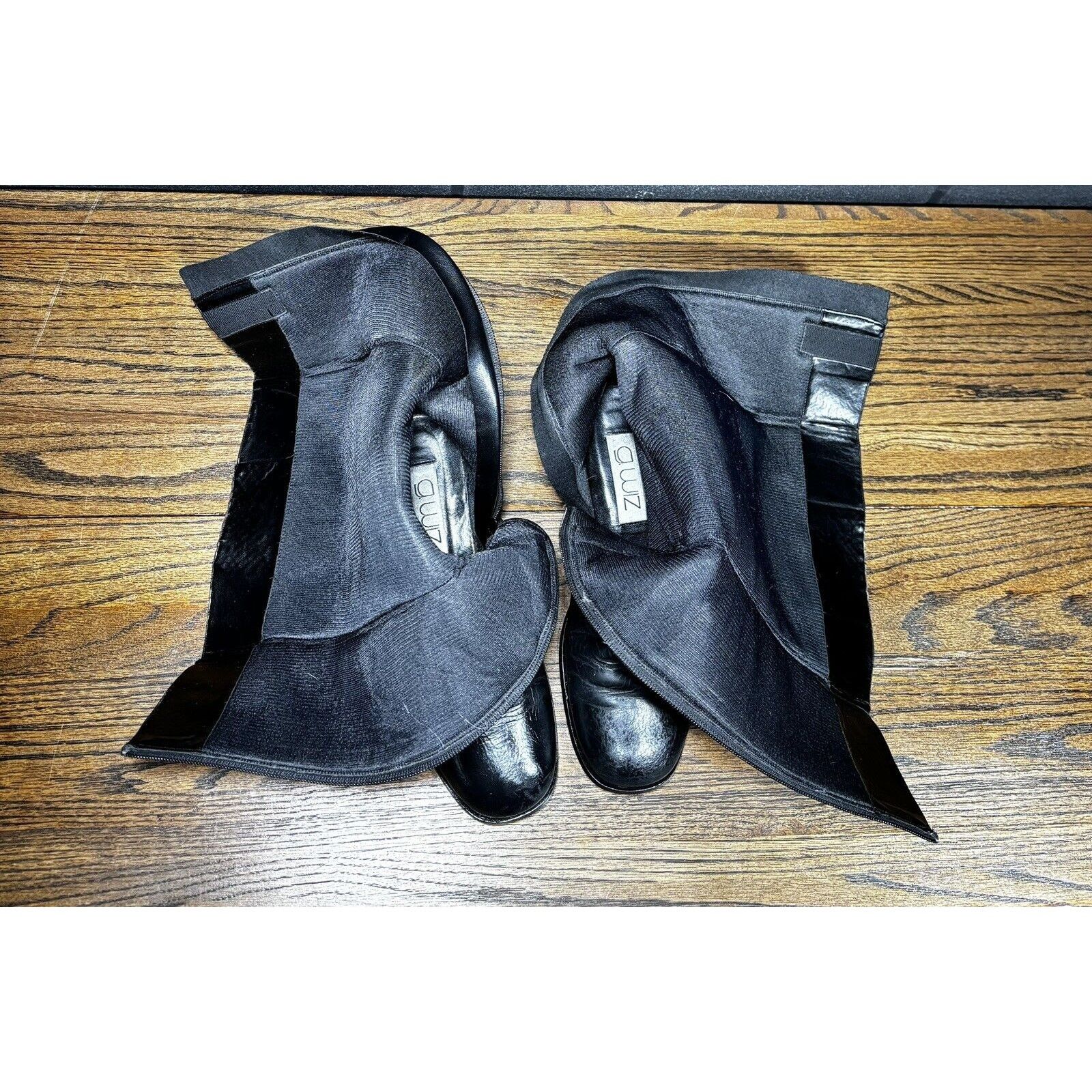 Other G. WIZ Black Leather Square Toe Knee High Campus Boots Size US 9.5 / IT 39.5 - 6 Thumbnail