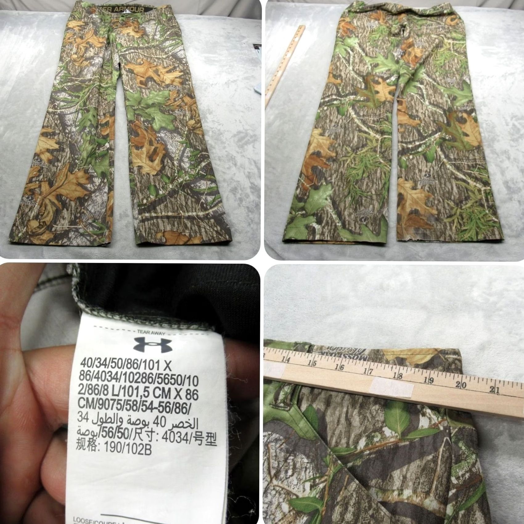 Under Armour Under Armour Pants Men 40x33 Mossy Oak Obsession Storm Camo Water Resistant Boot Size US 40 / EU 56 - 2 Thumbnail