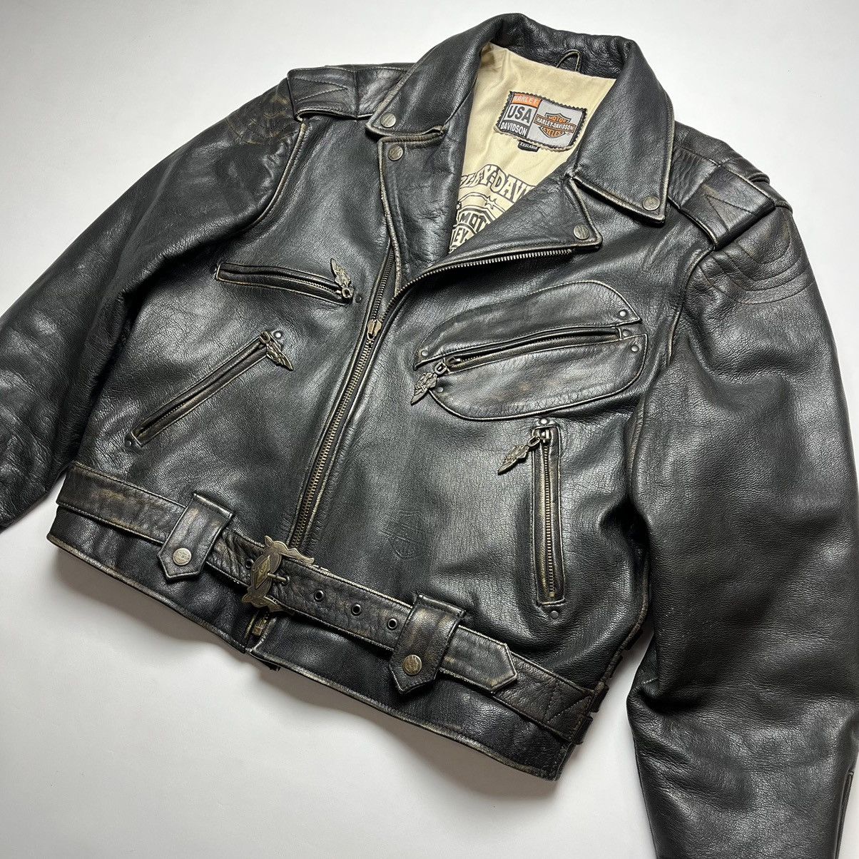 Harley Davidson Harley Davidson Motorcycles Leather Jacket Size US XL / EU 56 / 4 - 3 Thumbnail