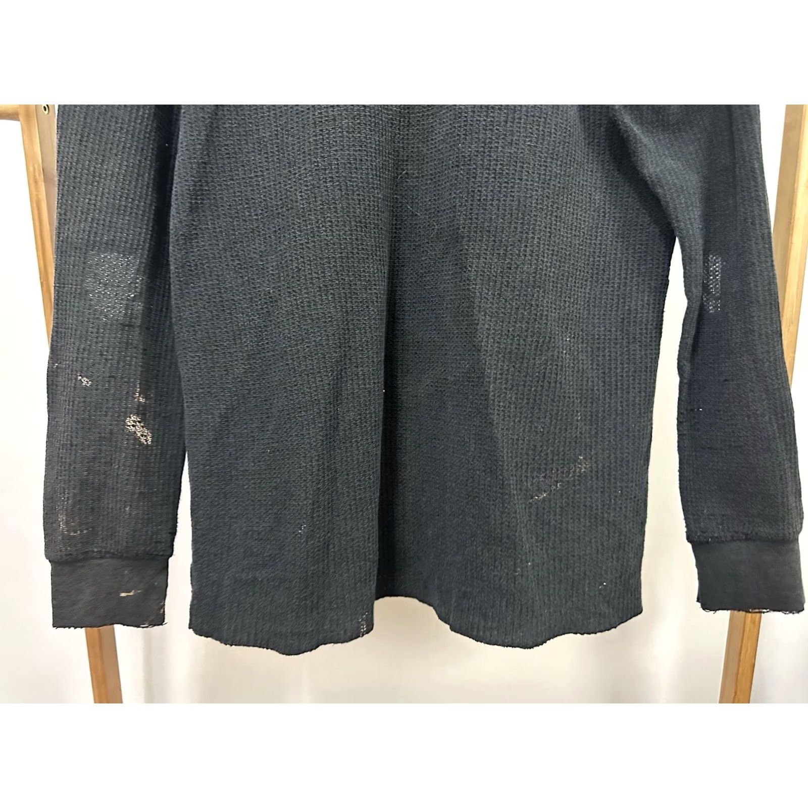 Vintage VTG 80s Black Faded Paper Thin Burnout Worn Grunge Thrashed LS Hensley Shirt XL Mens XL Black Size US XL / EU 56 / 4 - 6 Thumbnail