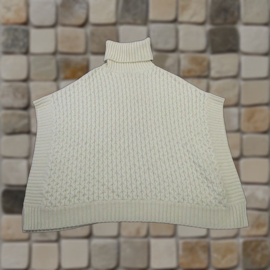 Banana Republic VINTAGE Banana Republic Women's Sweater Pullover XS Ivory Wool Blend Knit Turtleneck Casual Fall Winter Size XS / US 0-2 / IT 36-38 - 1 Thumbnail