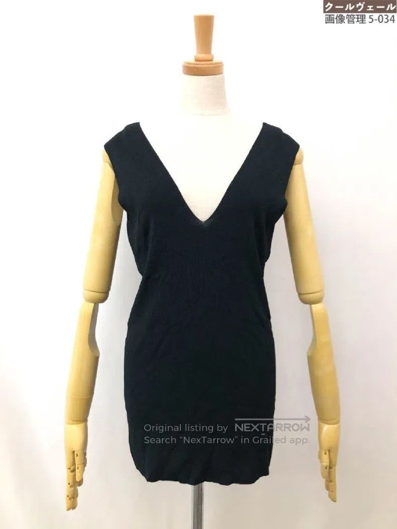 Hermes Hermes Knitted deep V little black dress Size S / US 4 / IT 40 - 1 Thumbnail