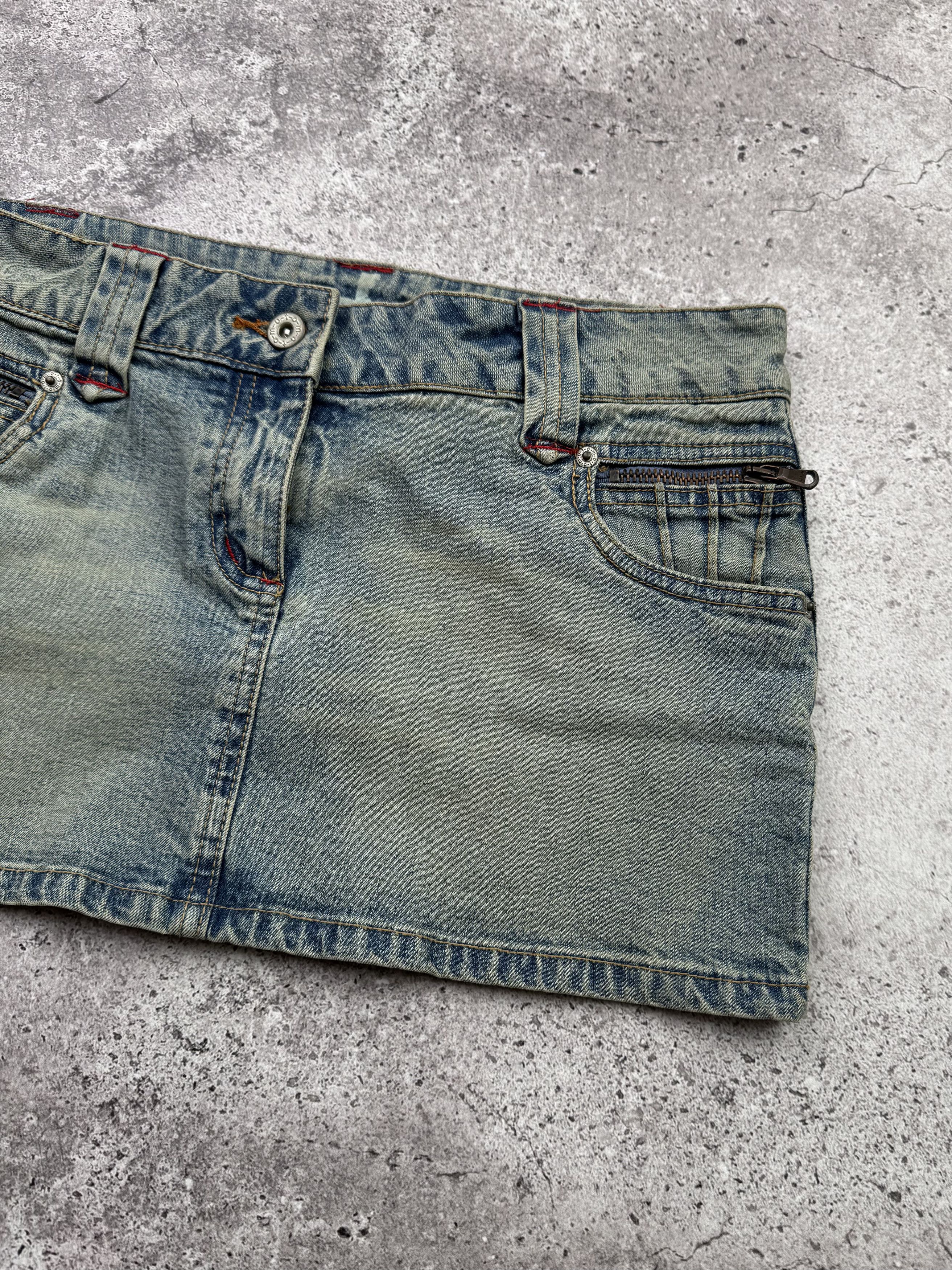Japanese Brand Vintage Faded Mini Skirt C315(V642)(E8) Size 27" / US 4 / IT 40 - 3 Thumbnail