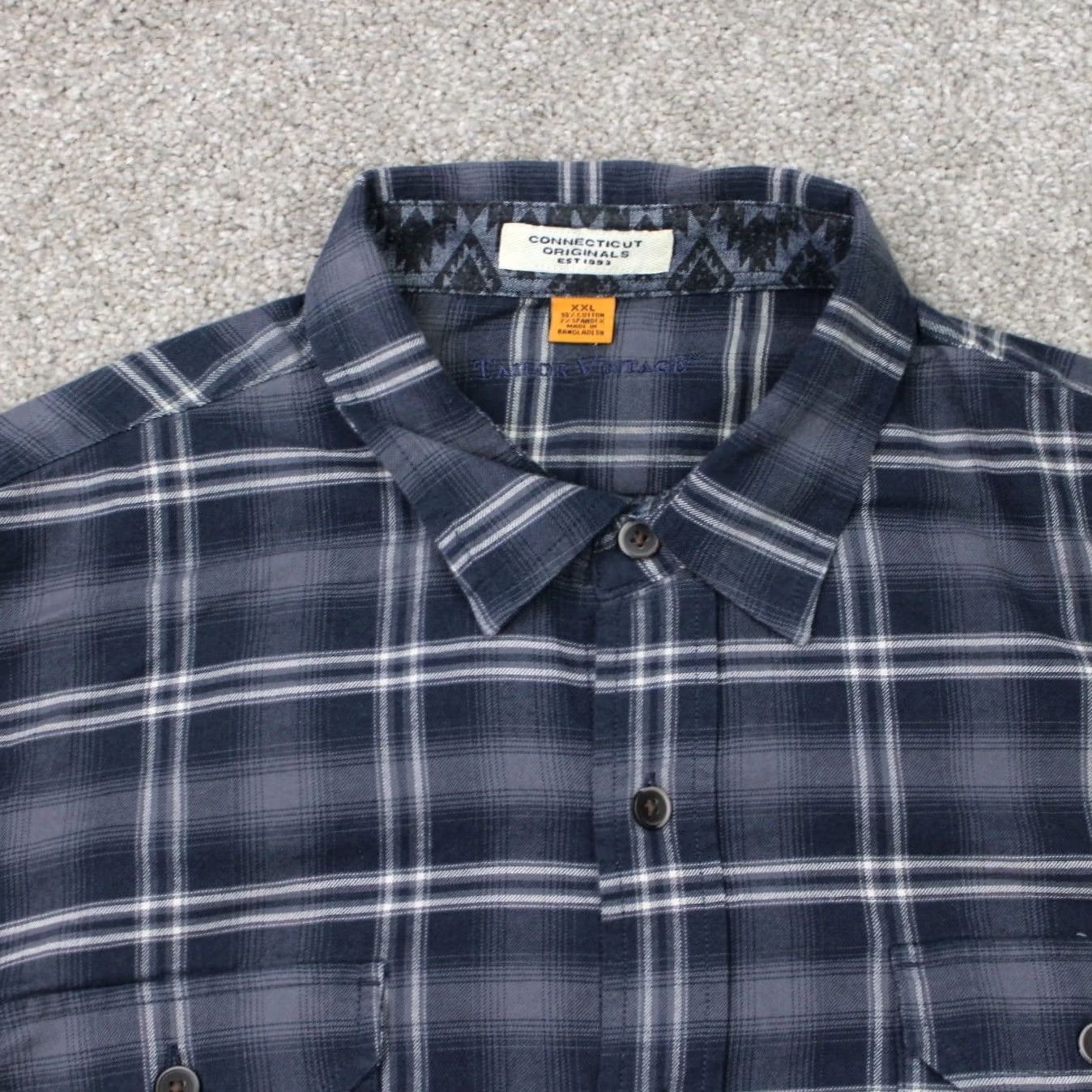 Vintage Tailor Vintage Shirt Mens 2XL Blue Plaid Flannel Button-Up Long Sleeve Casual Workwear Size US XXL / EU 58 / 5 - 4 Thumbnail