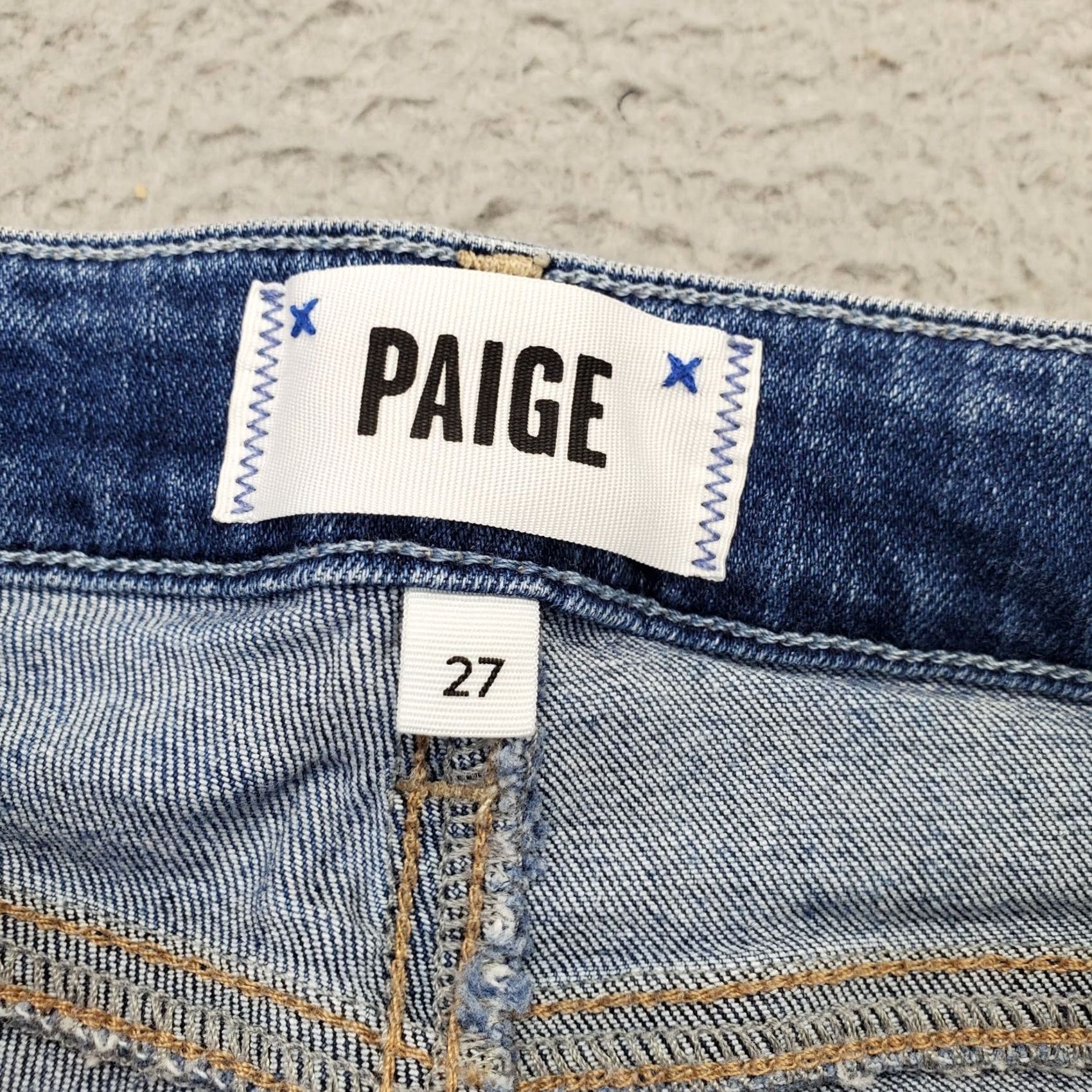 Paige Paige Verdugo Crop Jeans Womens 27 Blue Denim Distressed Skinny Leg Size 27" / US 4 / IT 40 - 6 Thumbnail