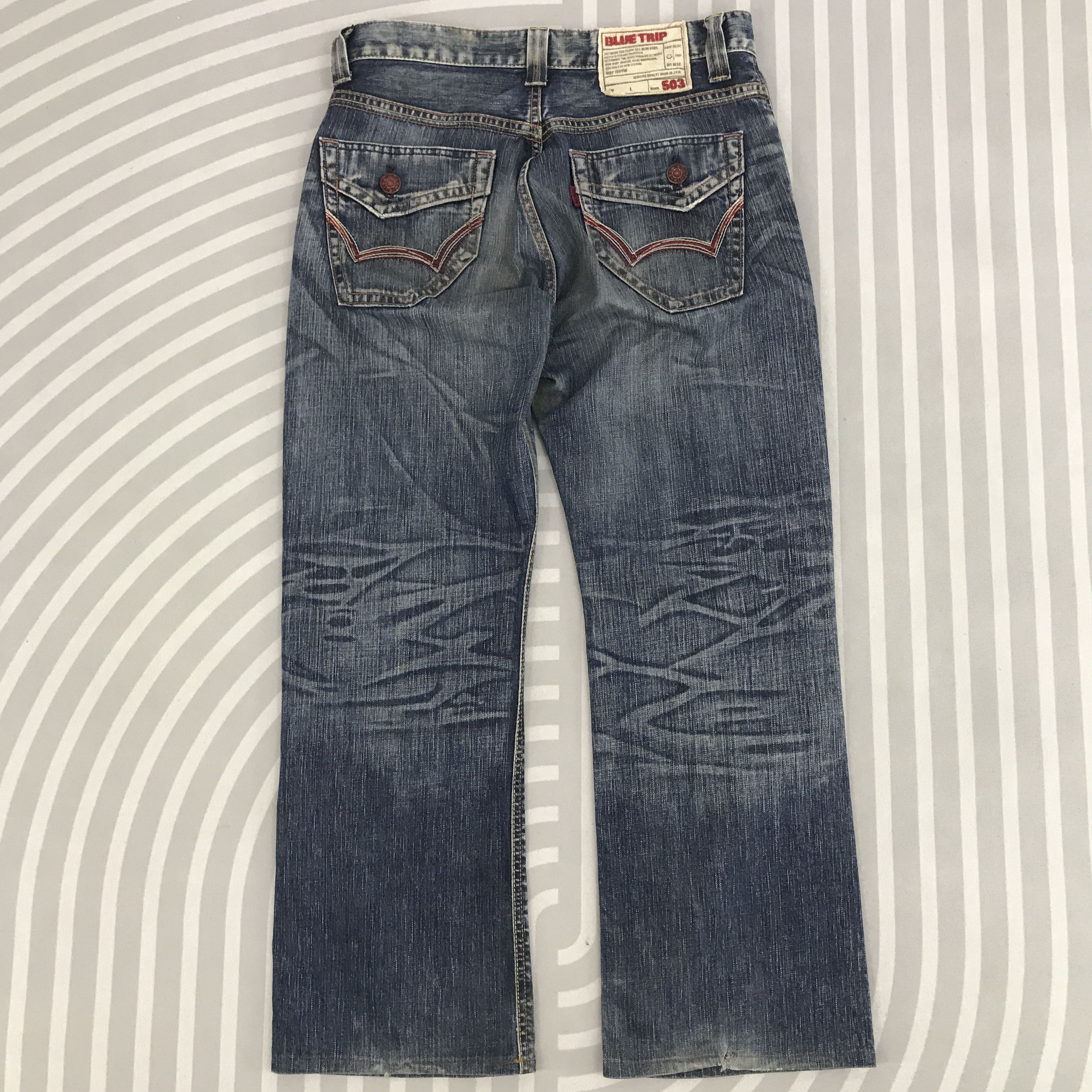 Edwin × Vintage Vintage Edwin Blue trip 503 Distressed denim Size US 32 / EU 48 - 5 Thumbnail