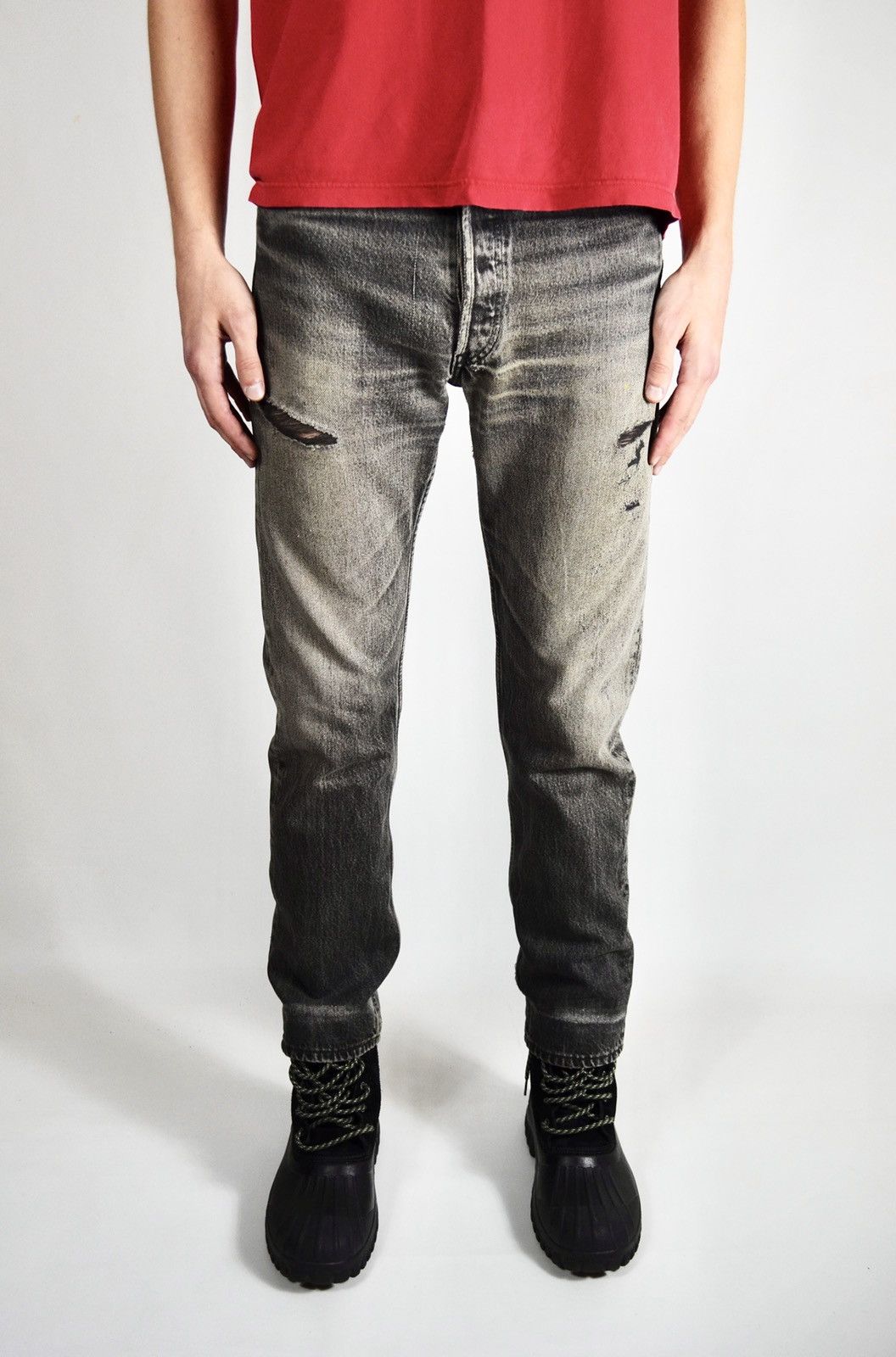 Levi's 90s Vintage Levis USA 501 Distressed Faded Denim Jeans Size US 30 / EU 46 - 2 Thumbnail