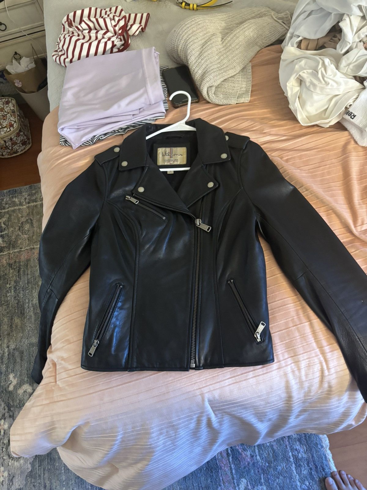 Wilsons Leather Moto leather jacket Size M / US 6-8 / IT 42-44 - 1 Thumbnail