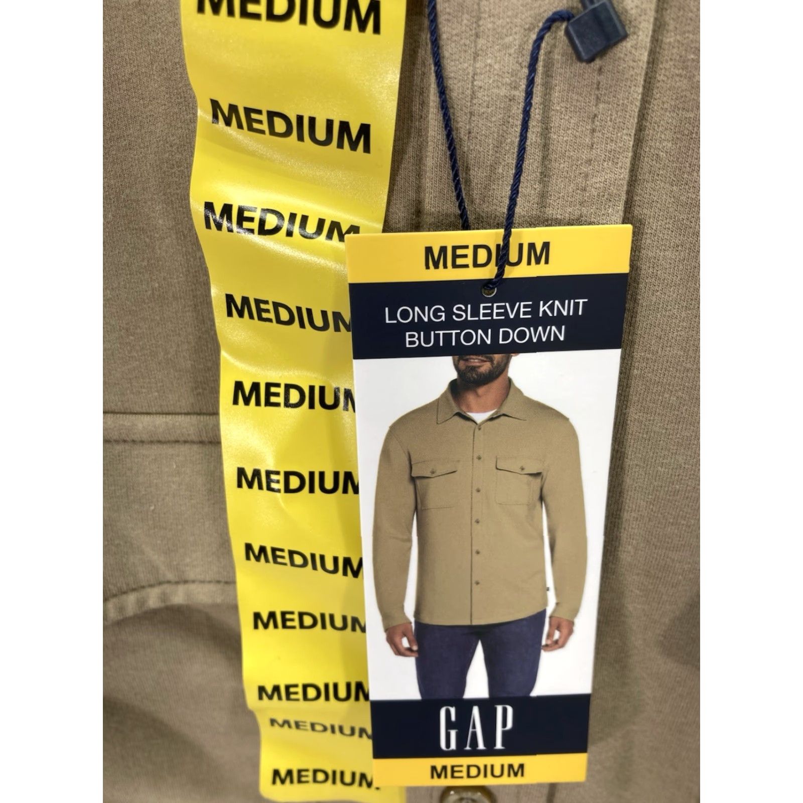 Gap Gap Knit Shirt Men Size Medium Brown Button Long Sleeve Cotton Blend Stretch NWT Size US M / EU 48-50 / 2 - 3 Thumbnail