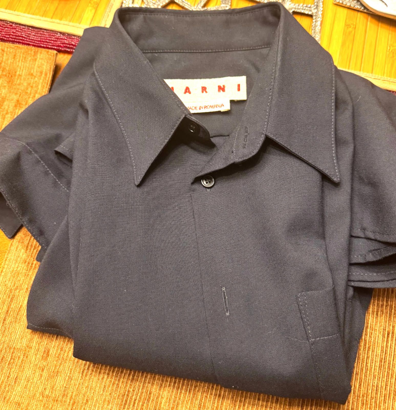 Marni $695 Marni Blue Workwear Tropical Wool shirt sz 46 Size US M / EU 48-50 / 2 - 8 Thumbnail