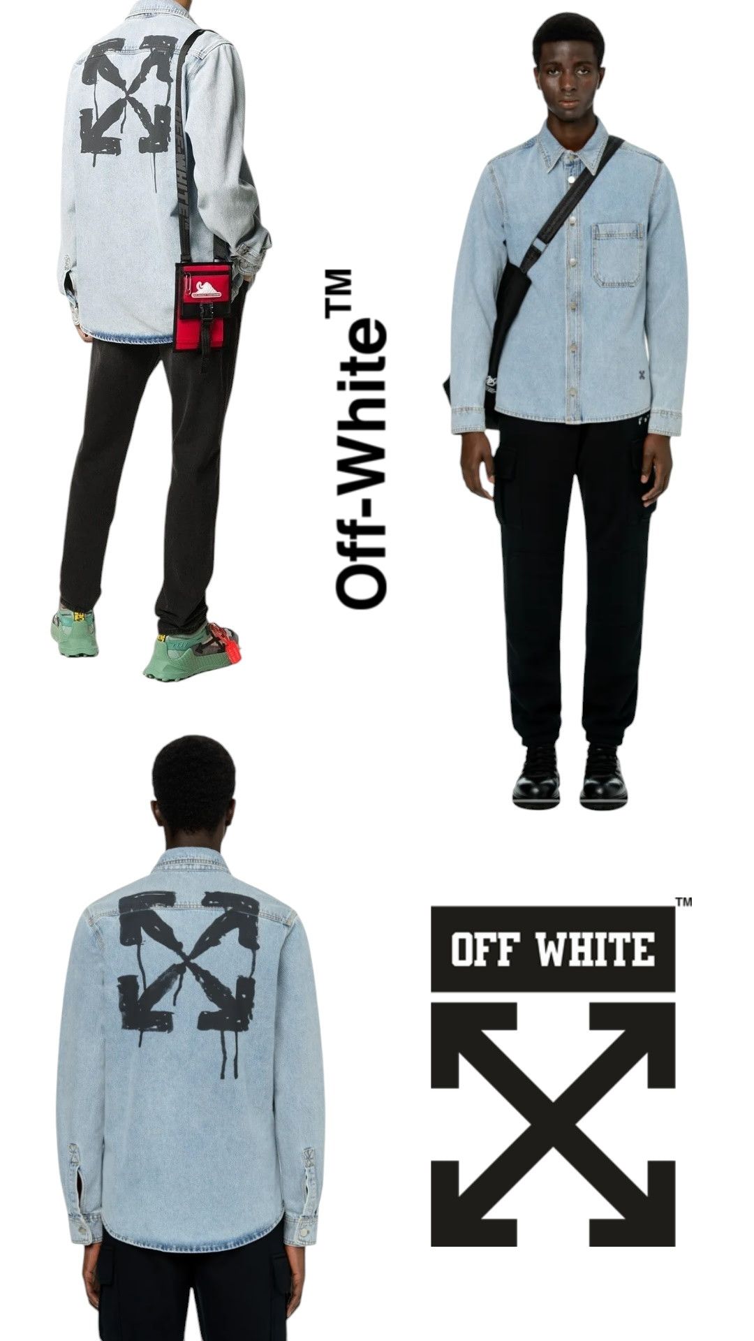 Off-White Off-White Black Arrow Motif Iconic Logo Denim Jacket Size US XL / EU 56 / 4 - 1 Thumbnail