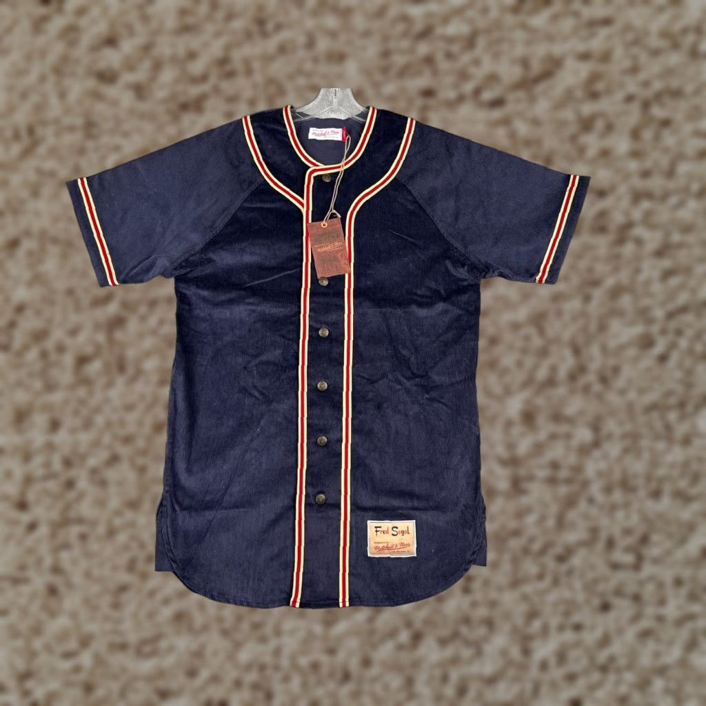 Mitchell & Ness VINTAGE Mitchell & Ness x Fred Segal Baseball Jersey Men Medium Blue Corduroy LA #61 NEW Size US M / EU 48-50 / 2 - 1 Thumbnail