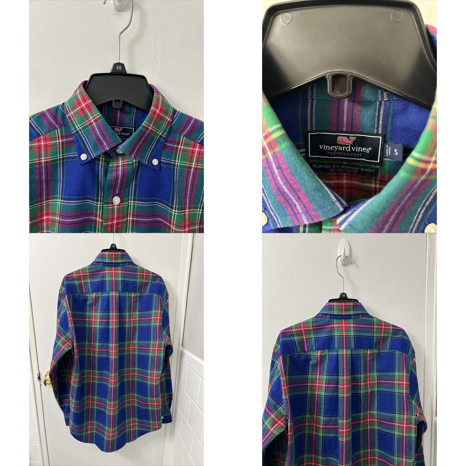 Vineyard Vines Vineyard Vines Murray Shirt Mens Small Blue Plaid Classic Fit L/S Button-Up Size US S / EU 44-46 / 1 - 8 Thumbnail