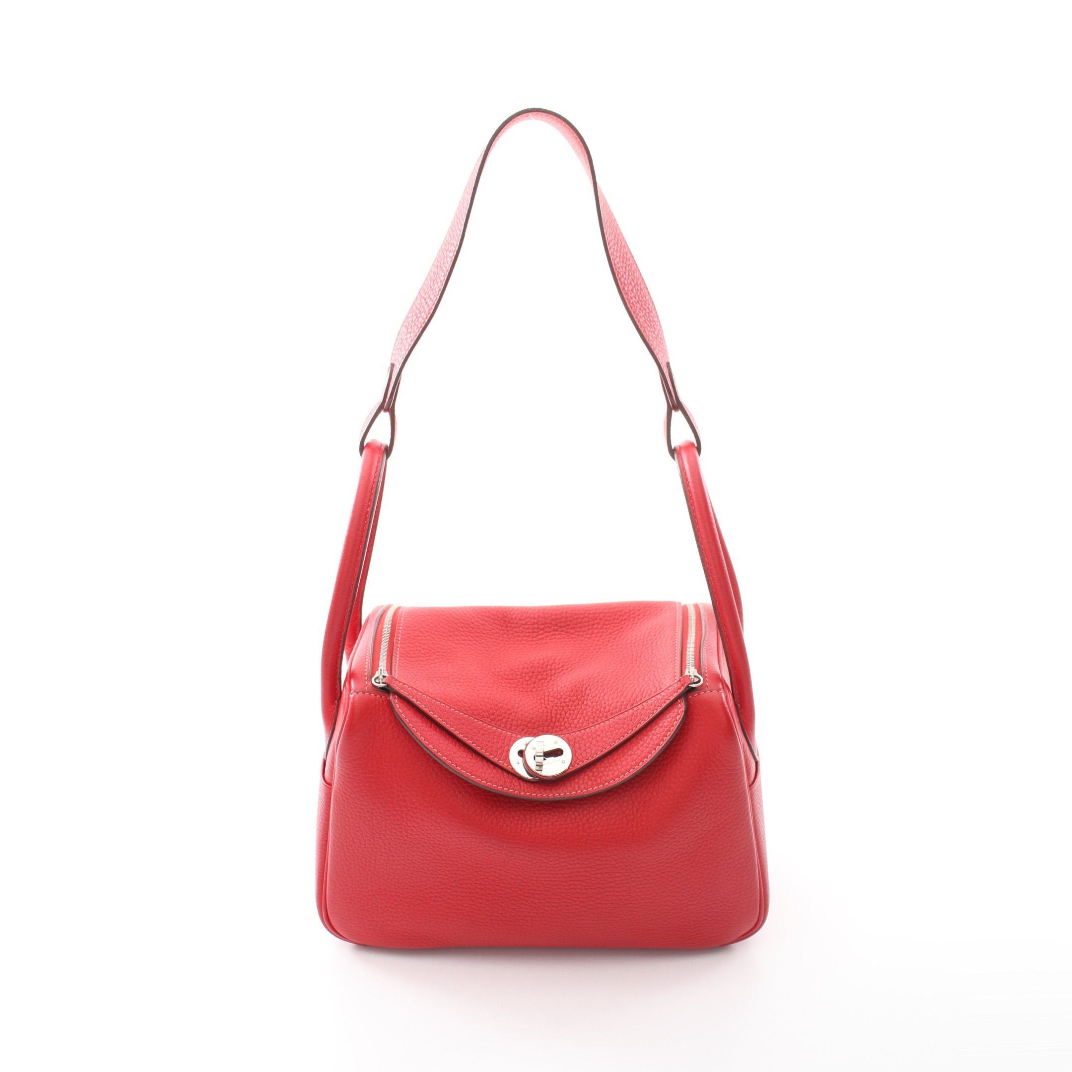 Hermes Hermes Lindy 26 Rouge Garance Shoulder Bag Clemence Leather Red Silver Hardware Stamp Size ONE SIZE - 1 Thumbnail