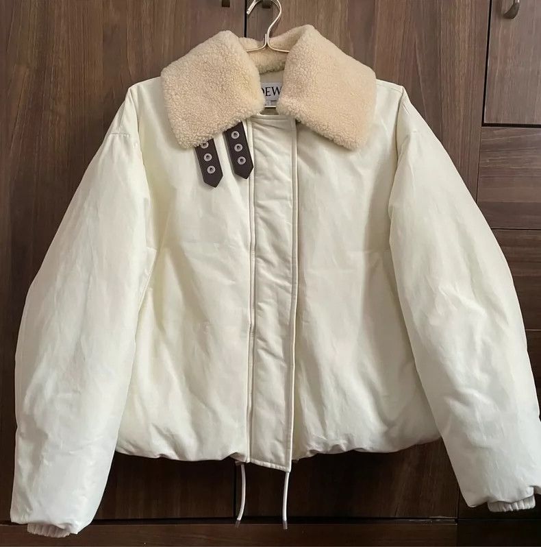Loewe LOEWE The cotton-padded jacket was creamy white Size XXS / US 00 / IT 34 - 1 Thumbnail