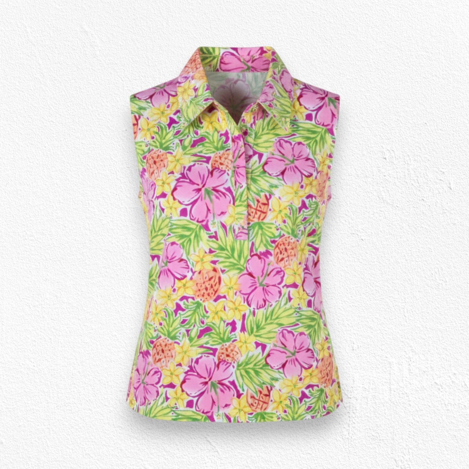 Boston Proper Boston Proper Yellow Floral V Neck Sleeveless Top Size Small Size S / US 4 / IT 40 - 1 Thumbnail