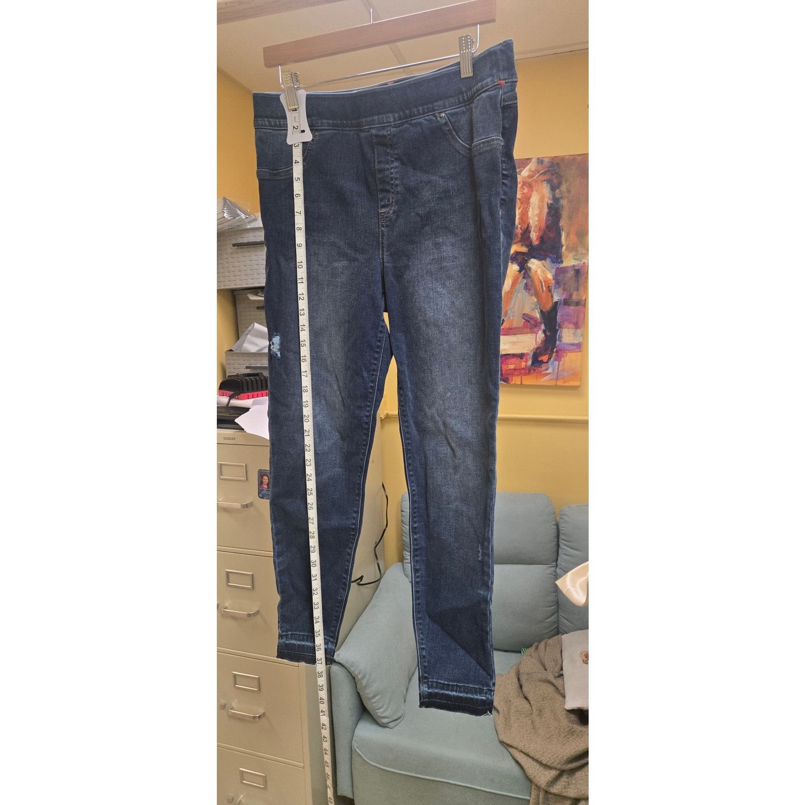 Spanx Spanks stretch skinny jeans size XL Size 33" - 5 Thumbnail