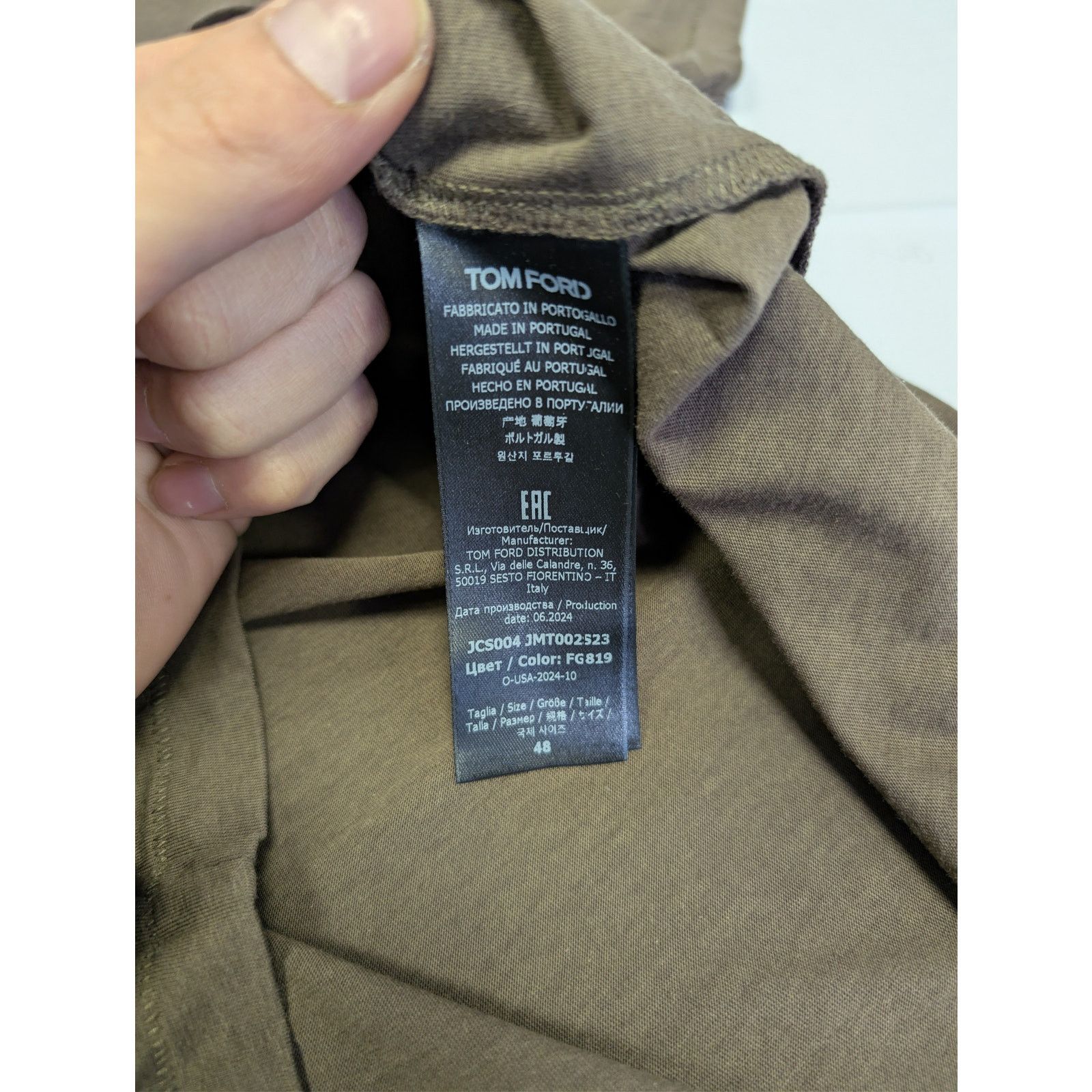 Tom Ford o1rshd1 CC20 T-Shirt in Brown Size US M / EU 48-50 / 2 - 16 Thumbnail