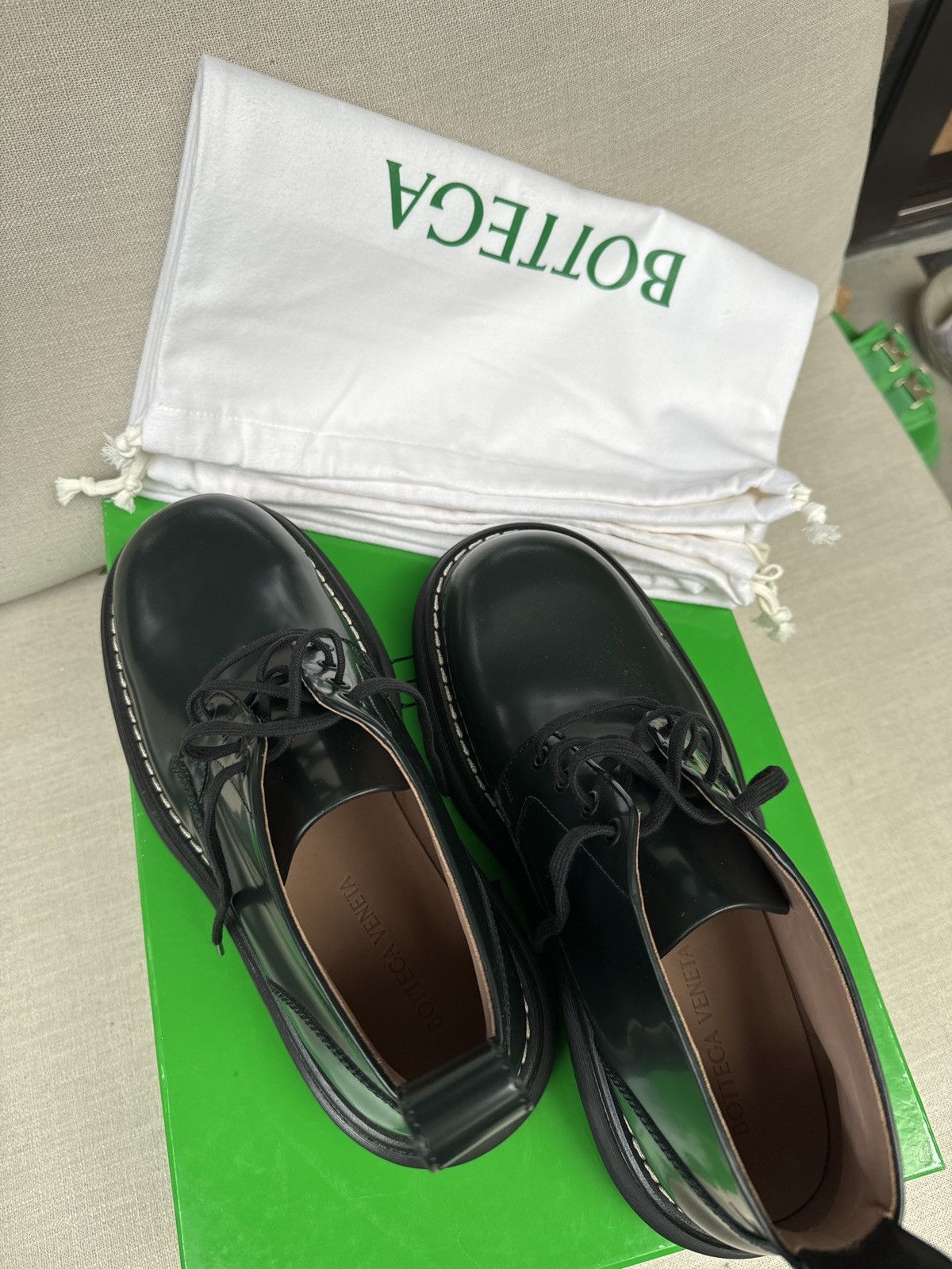 Bottega Veneta New in Box, Dark Green Lace Up Size US 11 / EU 44 - 15 Thumbnail
