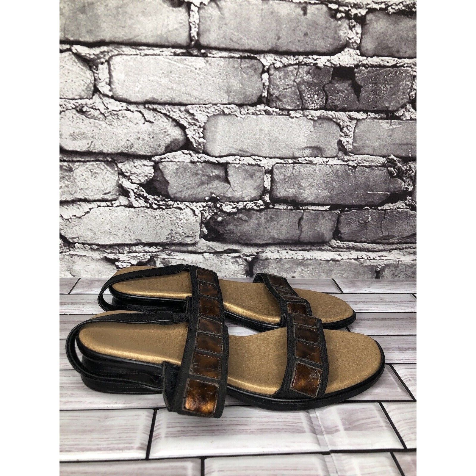 Other Munro Brown Synthetic Textile Comfort Heel Slingback Sandals Size US 5.5 / IT 35.5 - 15 Thumbnail