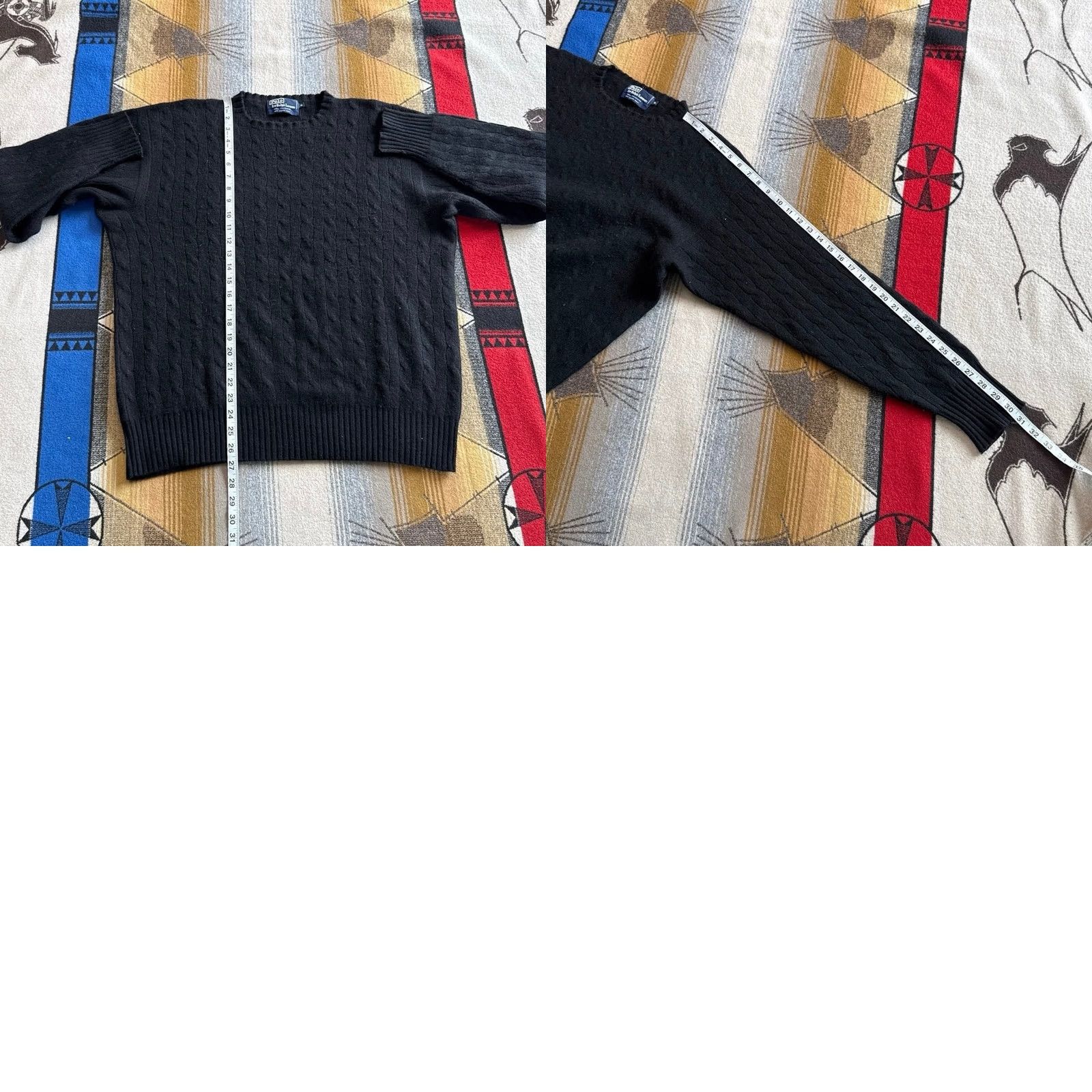 Polo Ralph Lauren VINTAGE Polo Ralph Lauren Mens XL Black Cashmere Sweater Cable Knit 90s Size US XL / EU 56 / 4 - 8 Thumbnail
