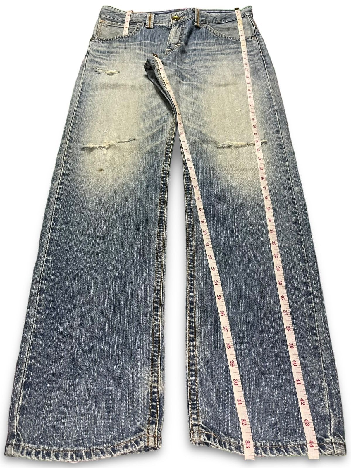 Edwin × Japanese Brand Exclusive Vintage Edwin Japan Light Wash Distressed Jeans Size US 34 / EU 50 - 12 Thumbnail