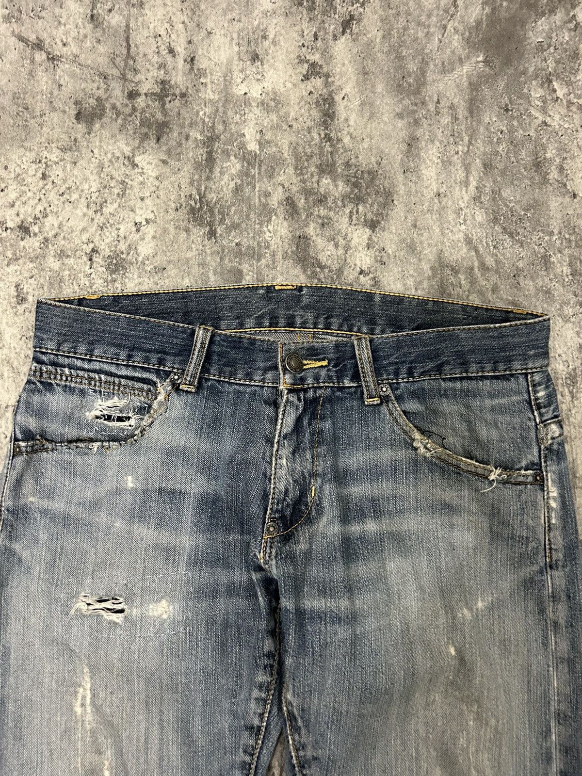 Beams Plus × Japanese Brand Beams Japan Faded Wash Distressed Jeans Size US 31 - 9 Thumbnail