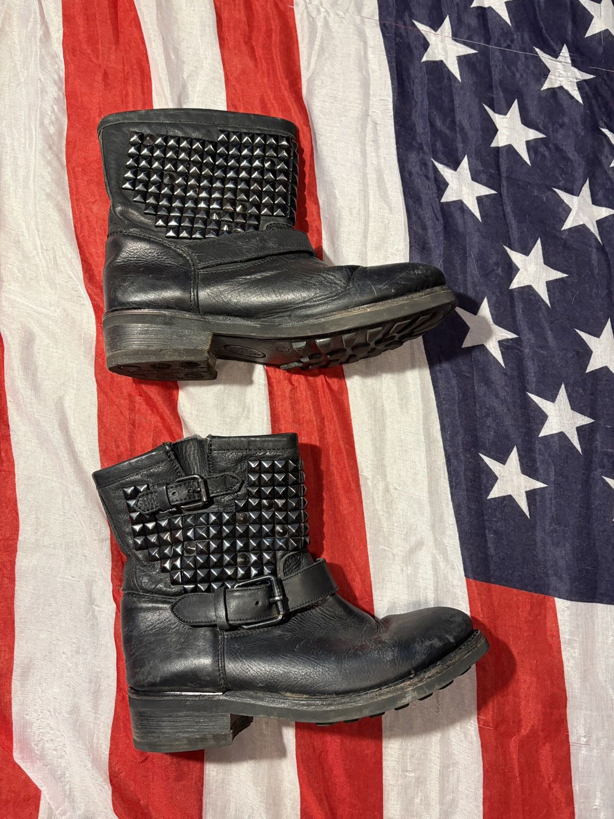 Balmain 🔥 ASH lether biker boots Y2K Size US 5.5 / EU 38 - 2 Thumbnail