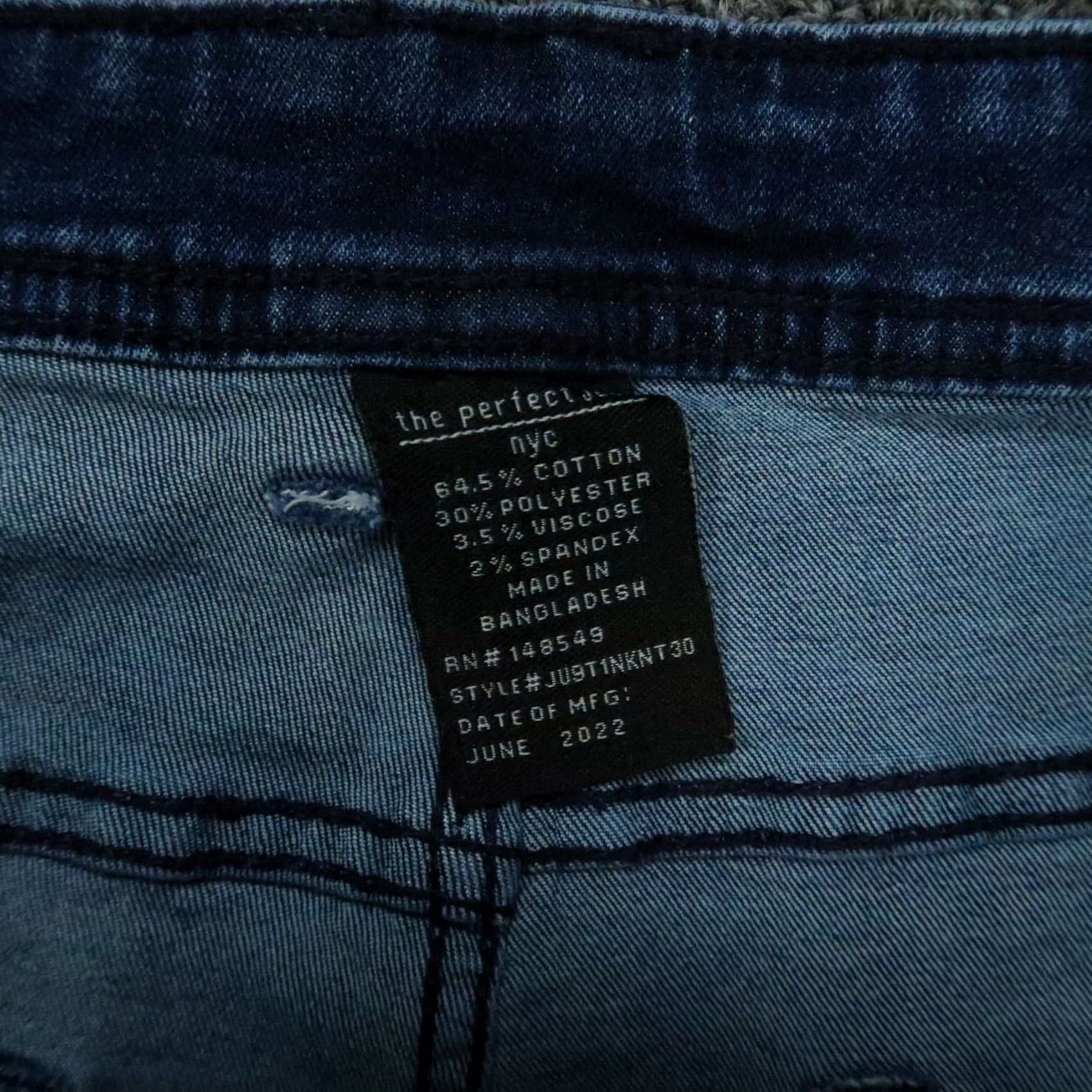 Vintage The Perfect Jean Jeans Men 36x25 Blue Slim Fit 5-Pocket Denim Straight Stretch Jeans Size US 36 / EU 52 - 4 Thumbnail