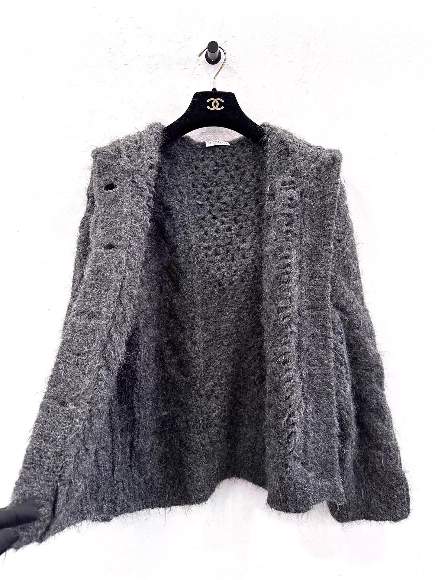 Brunello Cucinelli Brunello Cucinelli Women's Gray Alpaca Hooded Cable Knit Sweater S New Size S / US 4 / IT 40 - 4 Thumbnail
