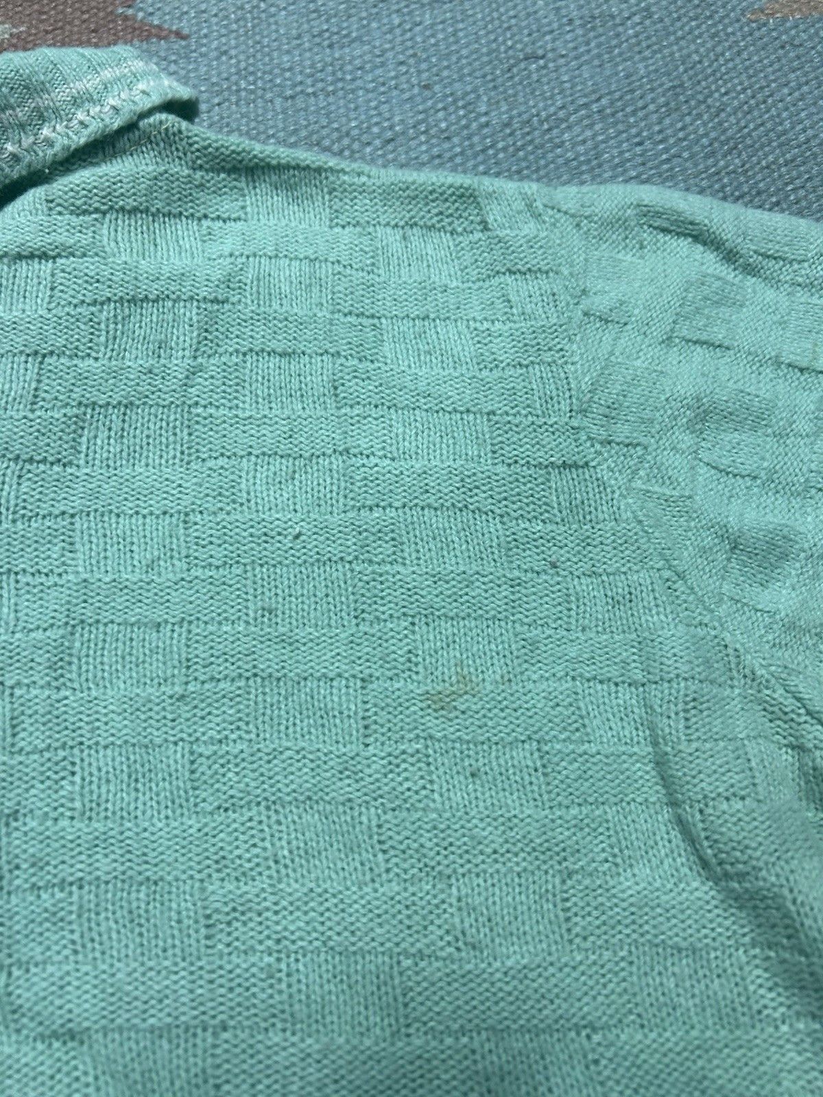 Vintage 50s button front sweater acrylic mint green cropped women M? Size M / US 6-8 / IT 42-44 - 7 Thumbnail