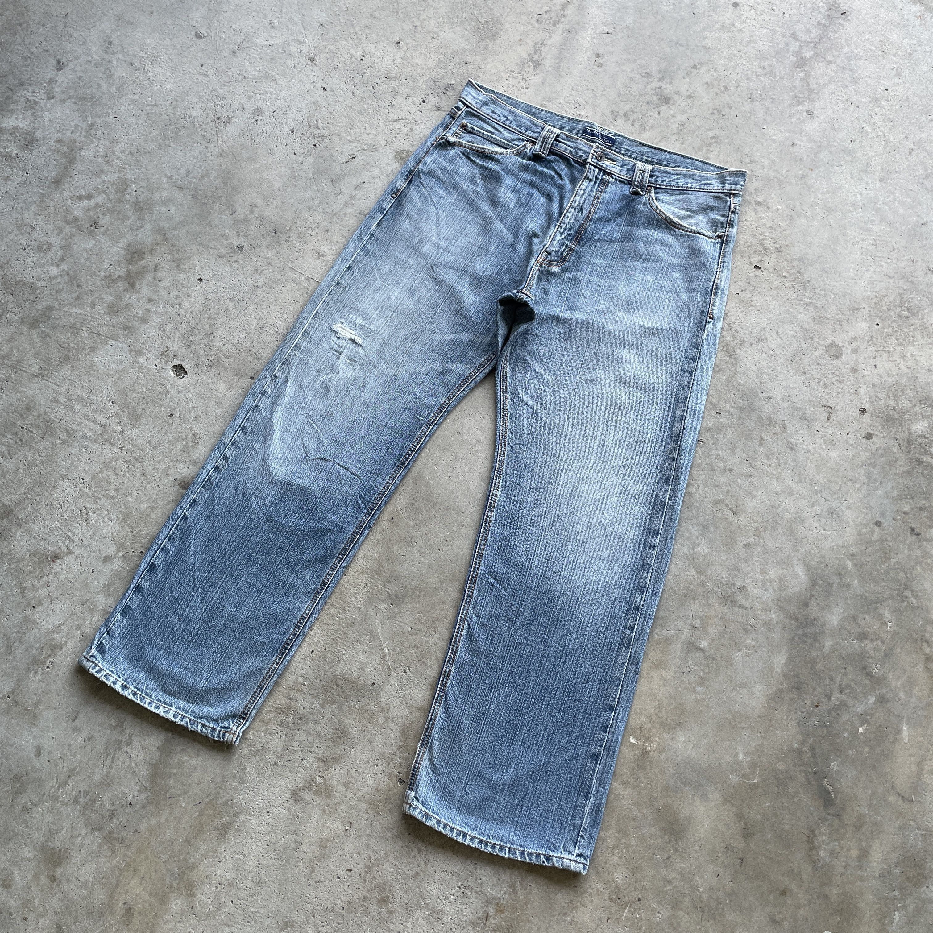 W38x31 Vintage Japanese Denim Baggy Faded Jeans Pants