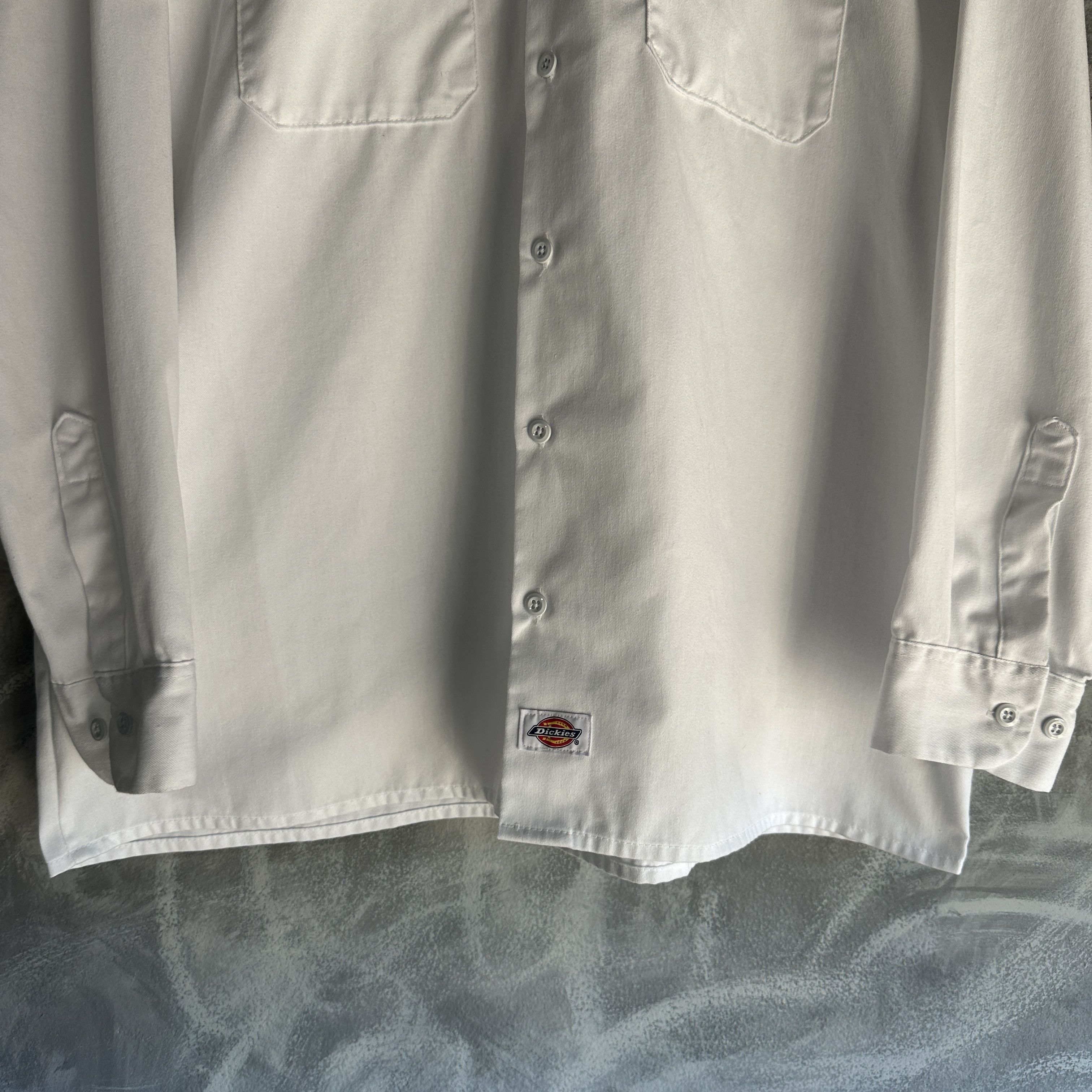 Dickies Dickies Button Up Shirt Mens XL White Long Sleeve Workwear Size US XL / EU 56 / 4 - 3 Thumbnail