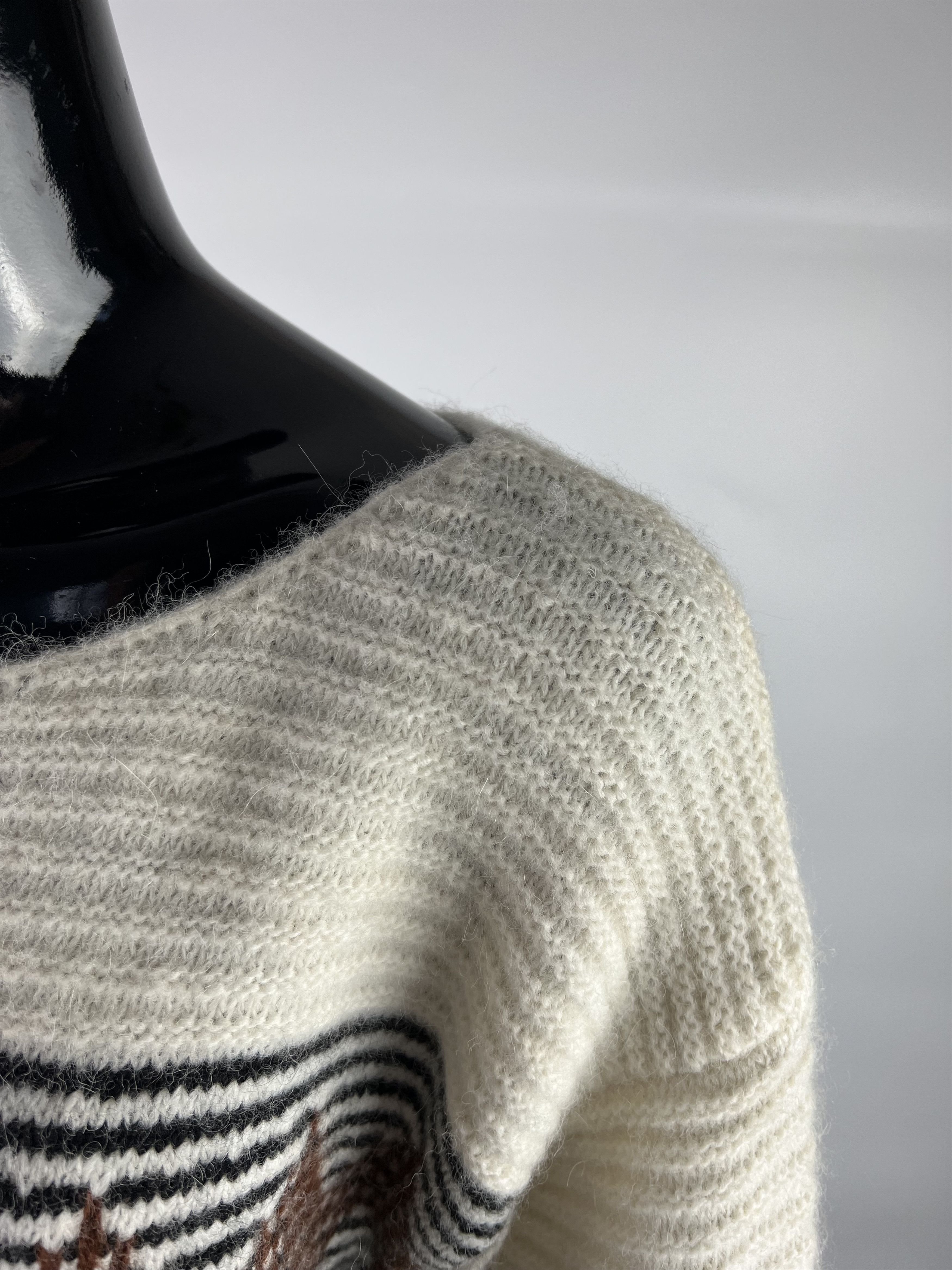 CLOSED Closed Alpaca Wool Mohair Ribbed Striped Sweater Size XS/S Size XS / US 0-2 / IT 36-38 - 6 Thumbnail