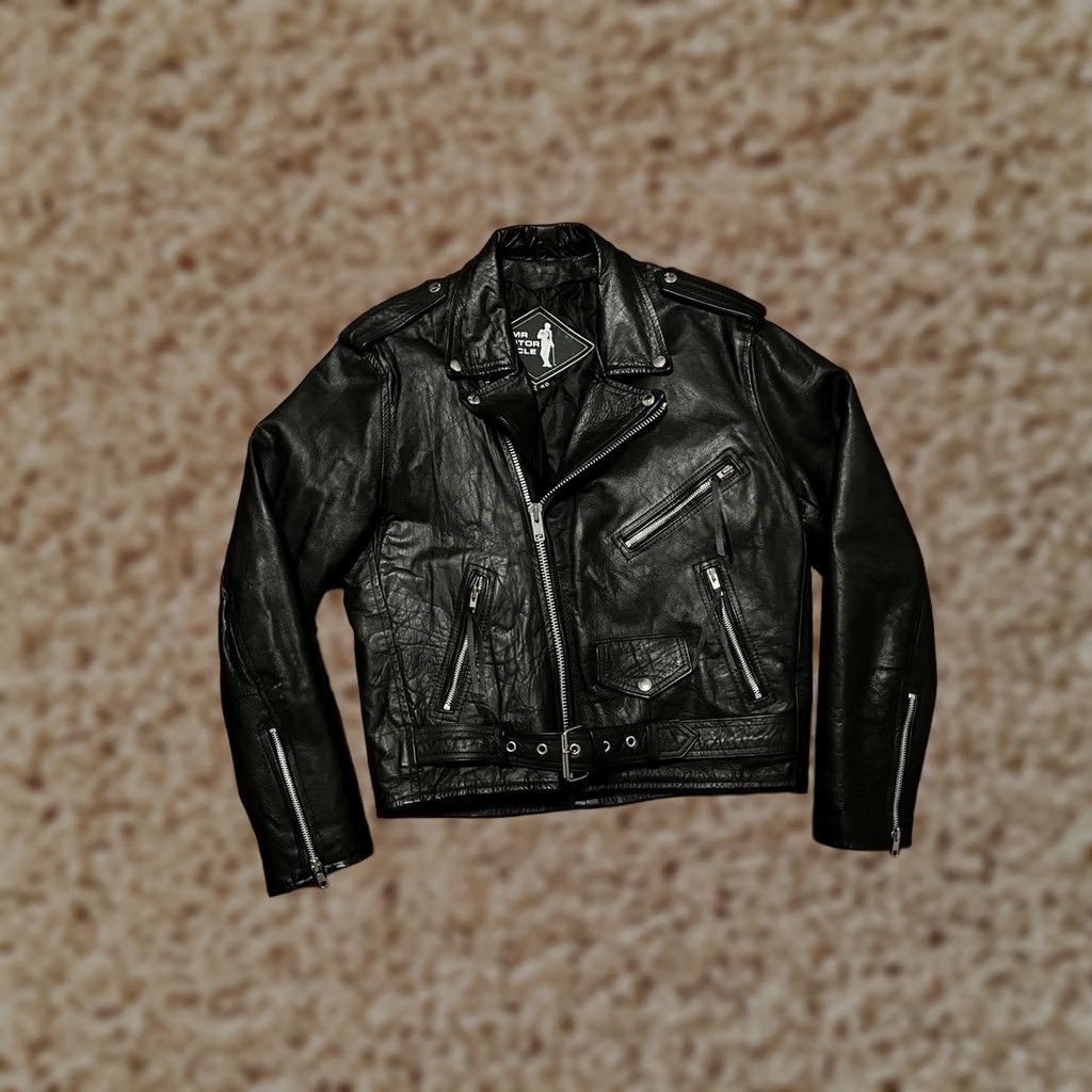 Vintage VINTAGE Mr. Motorcycle Black Leather Moto Biker Riding Jacket Men's Size 40 Jacket Mens Black Leather Biker Motorcycle Theme 40 Size US XXS / EU 40 - 1 Thumbnail