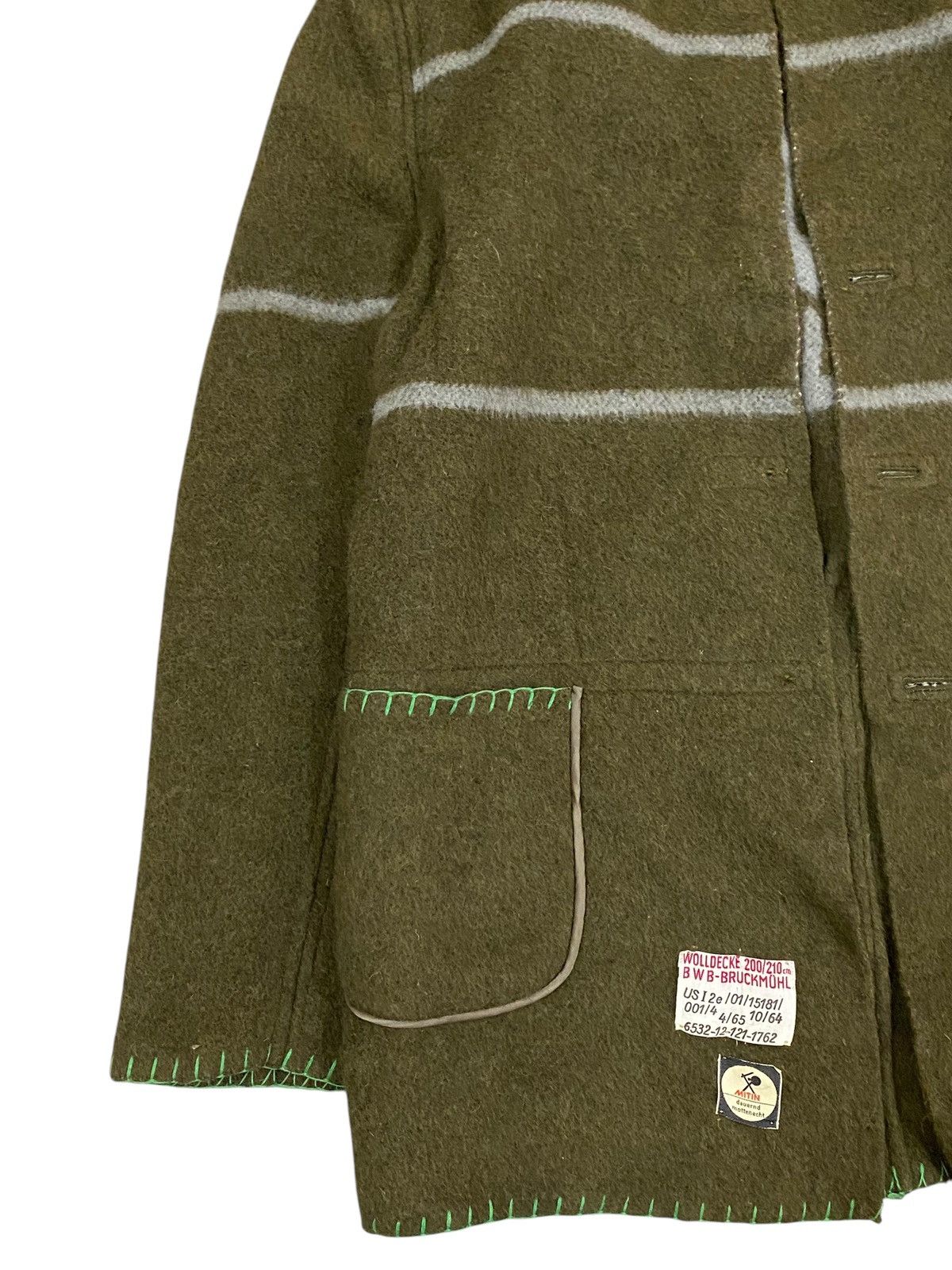 Vintage German Military Wool Coat - Bundes-Eigentum, Woolen Jacket Size US S / EU 44-46 / 1 - 4 Thumbnail