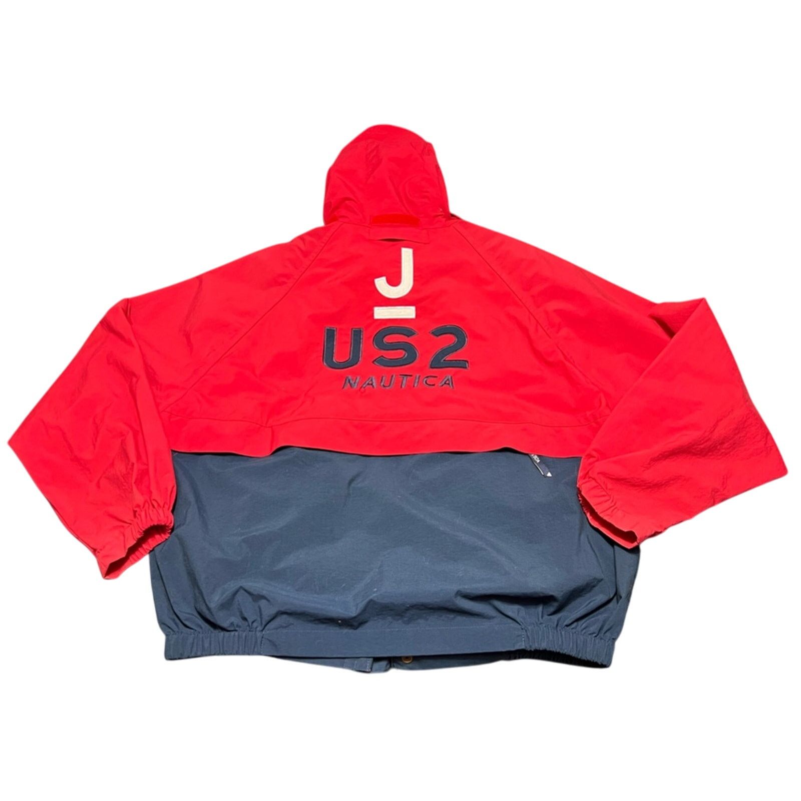 Nautica Vintage 90s Nautica Class Spell Out Sailing Jacket Red Navy Size US L / EU 52-54 / 3 - 1 Thumbnail