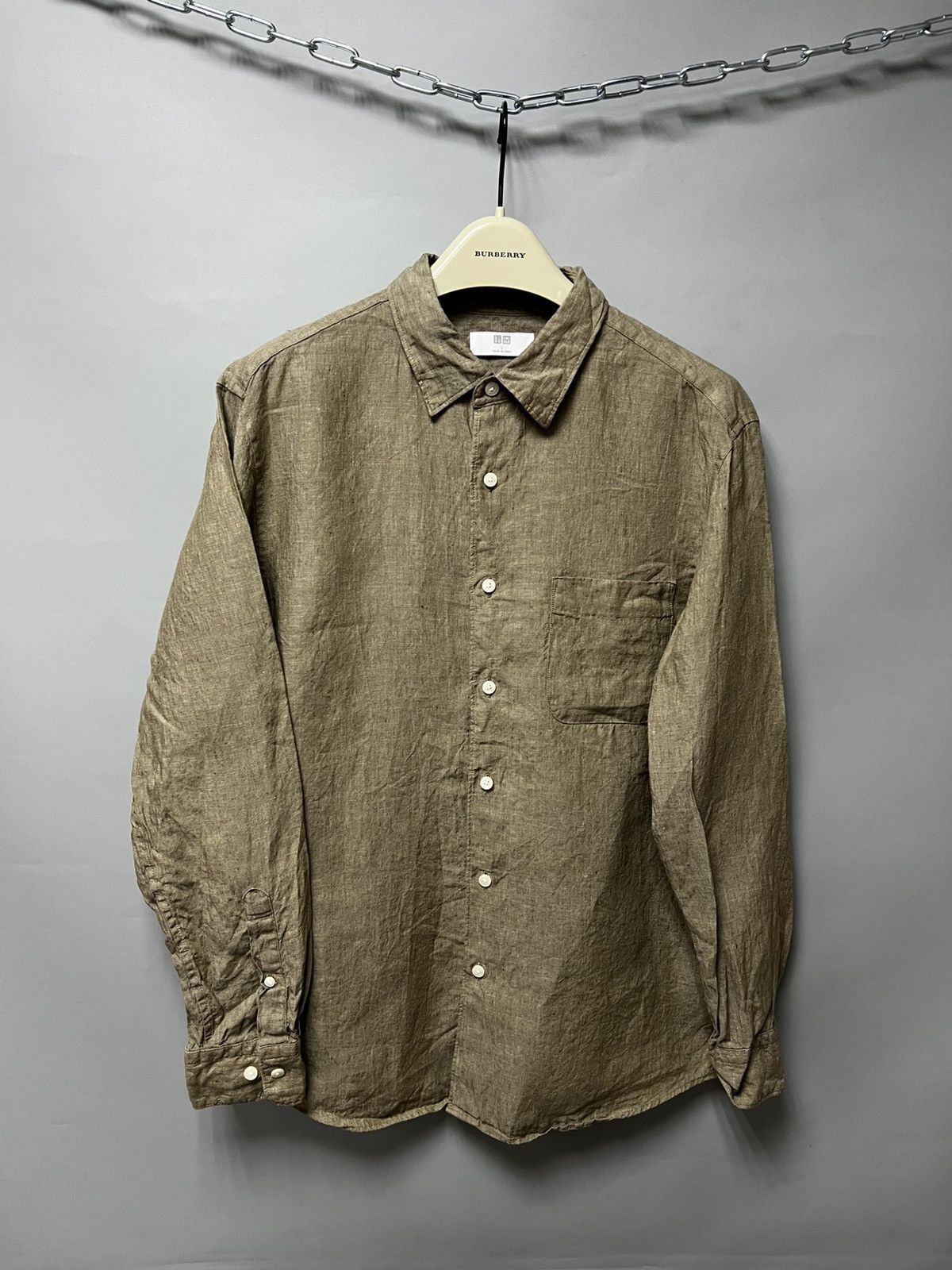 Japanese Brand × Uniqlo Uniqlo 100% Linen Shirt men’s Size US L / EU 52-54 / 3 - 1 Thumbnail