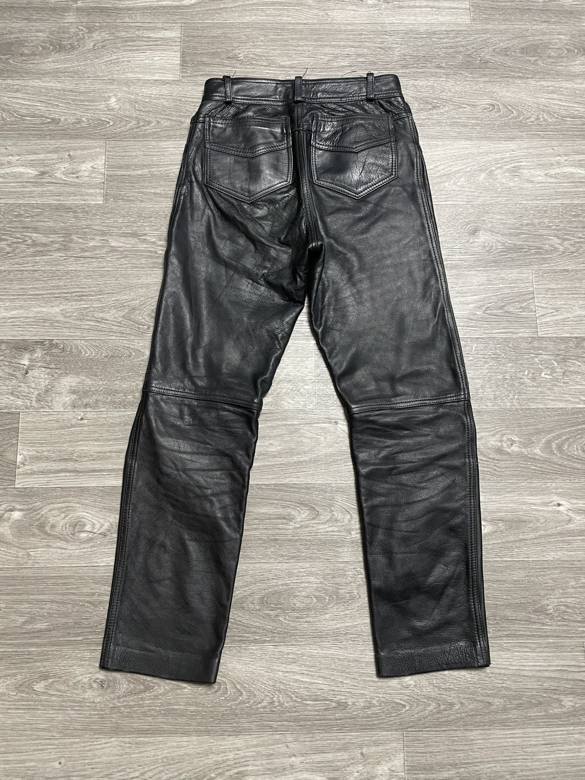 Genuine Leather Vintage Moto Real Leather Black Pants Size US 29 - 15 Thumbnail