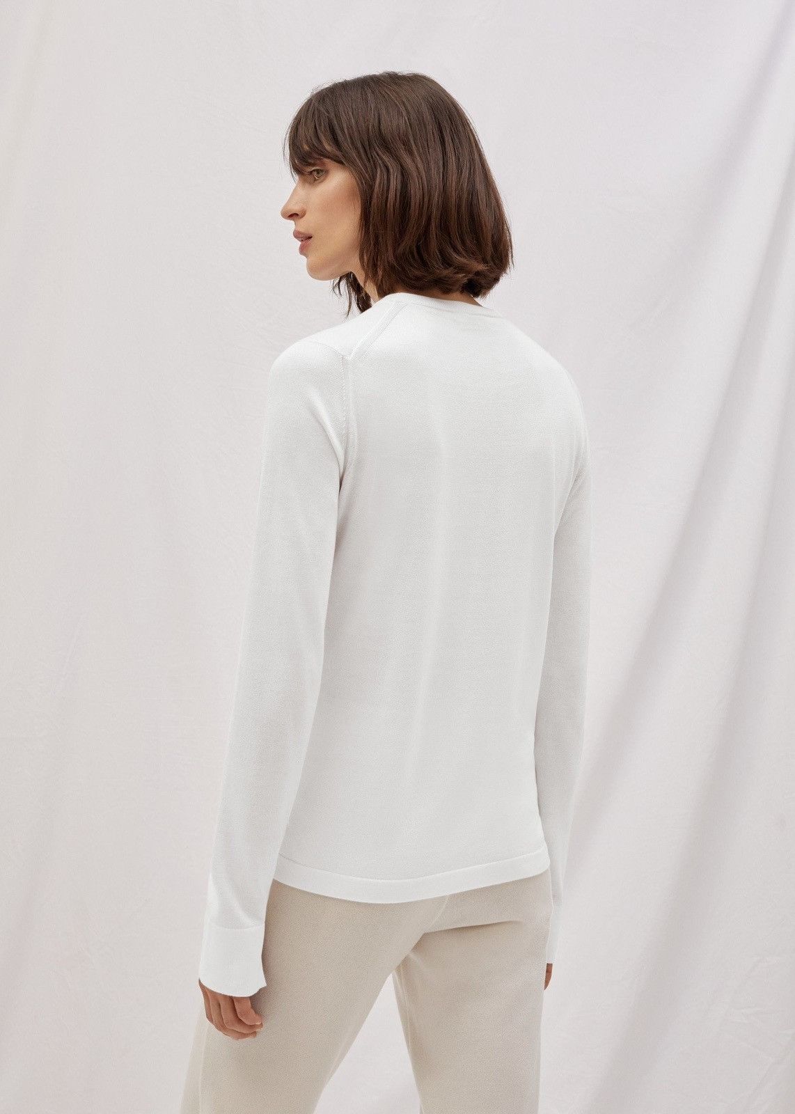 Loro Piana o1srvl11e0825 FAI4415 Long-sleeved Roundneck Sweater White Size M / US 6-8 / IT 42-44 - 3 Thumbnail