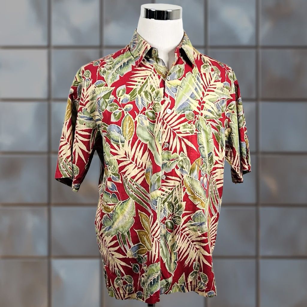 Tori Richard Tori Richard Button-Up Hawaiian Aloha Shirt Floral Cotton Lawn Red Beige USA Made Size US L / EU 52-54 / 3 - 1 Thumbnail