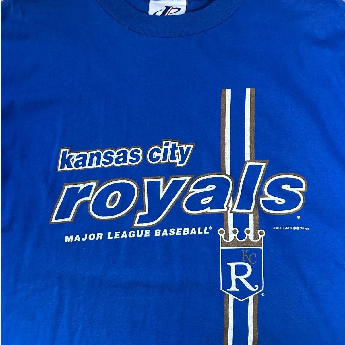 Logo Athletic 90s Vintage Kansas City Royals Pin Stripe Blue T Shirt -XL Size US XL / EU 56 / 4 - 2 Thumbnail