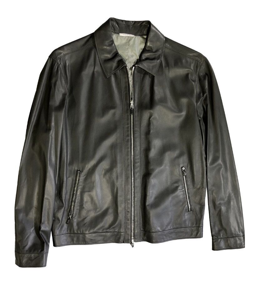 Ermenegildo Zegna Zegna 🇮🇹 Black Lambskin Gray Techno Reversible bomber XXL NWT Size US XXL / EU 58 / 5 - 1 Thumbnail